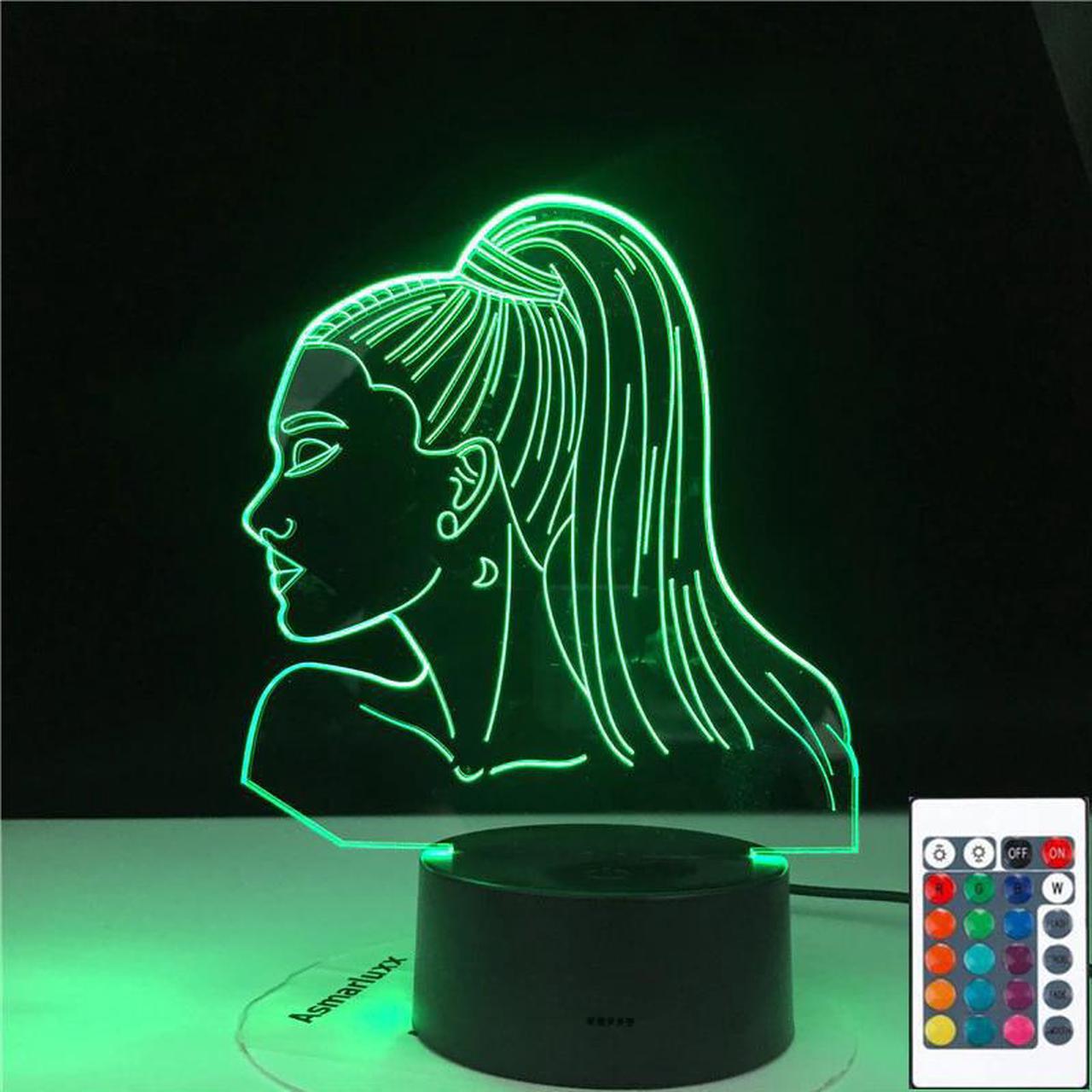 Singer Ariana Grande Poster Cat Girl Fans Gift with 16 Colors Touch Remote Control 3D Lamp Table Nightlight Dropship