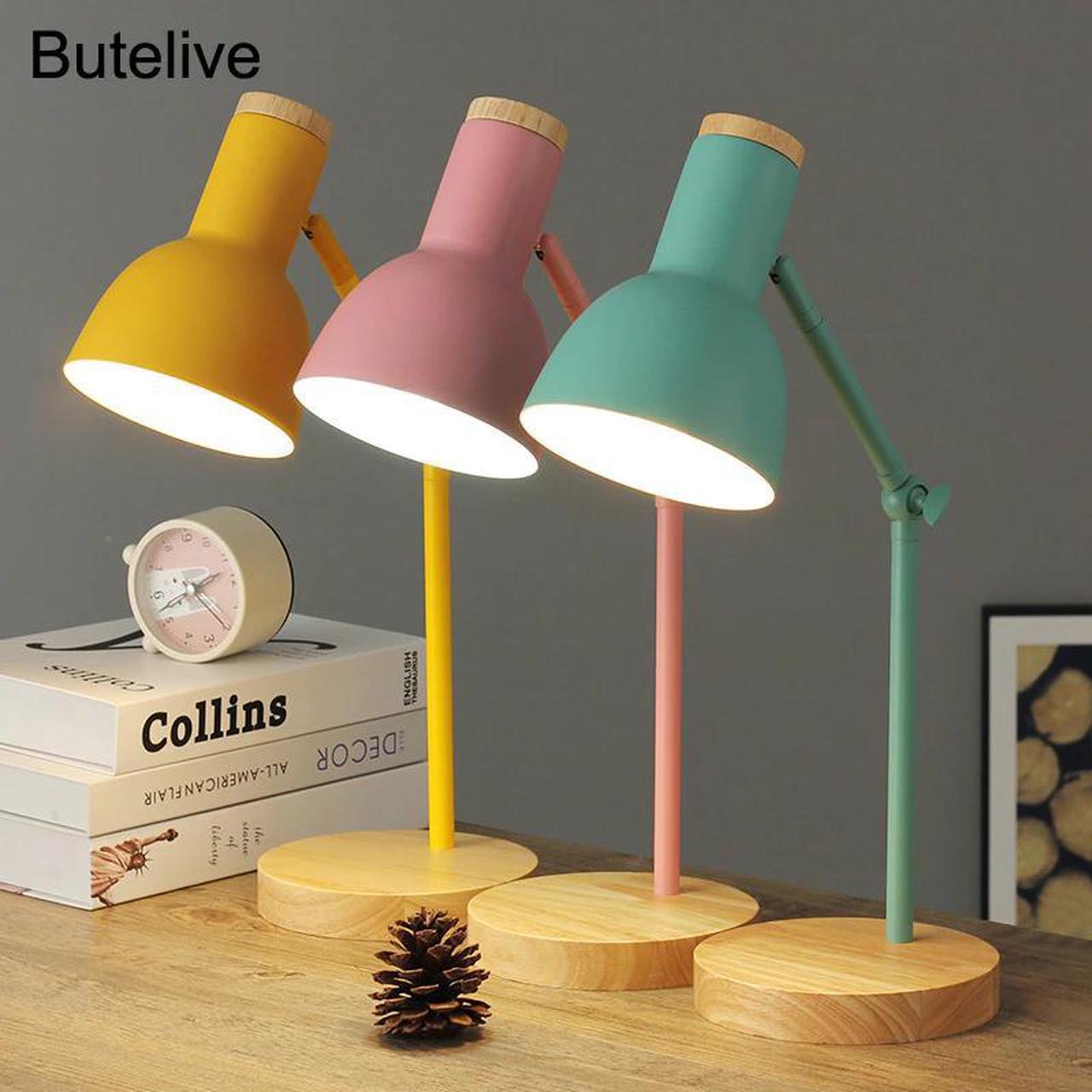 Modern Table Lamp for Bedroom Bedside Lamp Nordic Led Desk Lamp Kids Student Study Reading Lamp Office Bureaulamp E27 US EU Plug