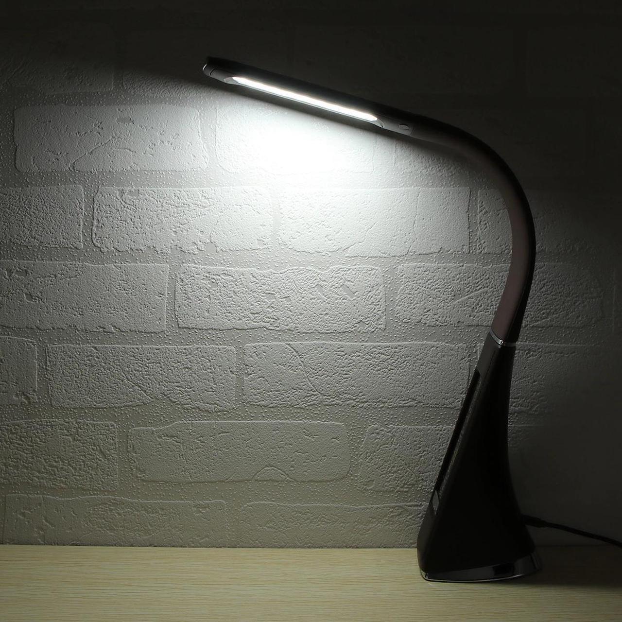 Alt view image 3 of 5 - LED Desk Lamp Eye Protection Touch Dimmable Reading Lamp With Calendar Temperature Alarm Clock For Office Bedroom Dorm