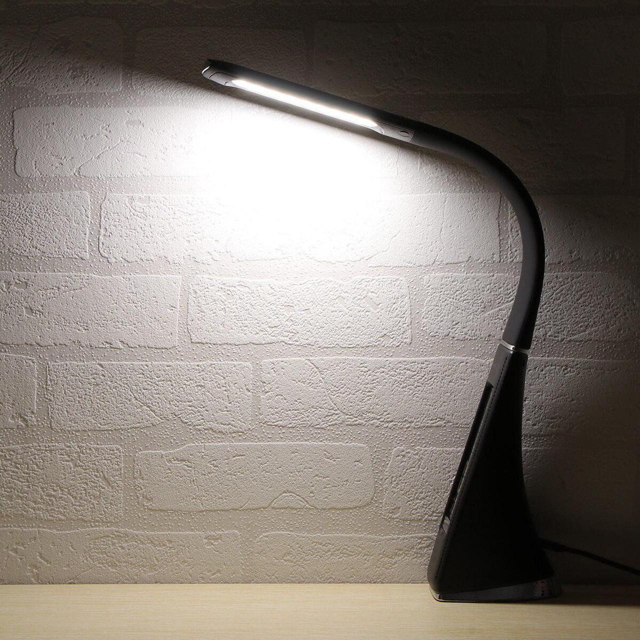 Alt view image 2 of 5 - Desk Lamp Dimable Level Touch Reading Eye-Protect Alarm Clock Calendar With Timer Table Lamp 3 Levels Brightness Night Light