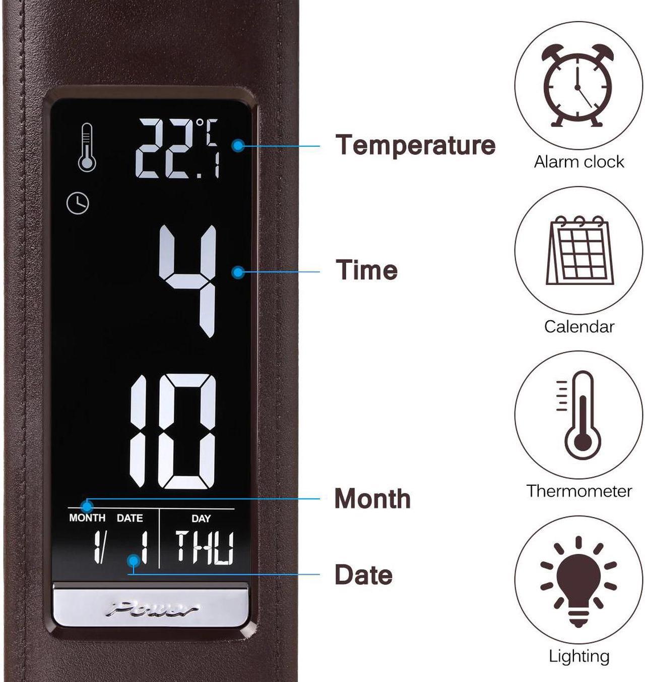 Alt view image 5 of 5 - LED Desk Lamp Eye Protection Touch Dimmable Reading Lamp With Calendar Temperature Alarm Clock For Office Bedroom Dorm