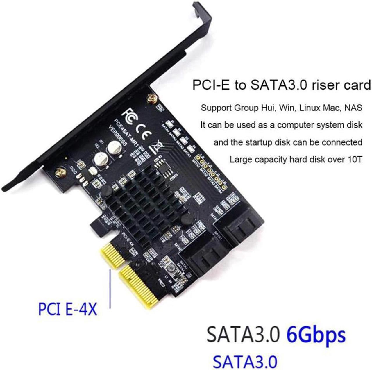 Transfer SATA 3.0 Expansion Card 4 Port 6G To PCI-E Support For RAID IPFS Drive Adapter Hard Disk 88SE9230 For RAID Card