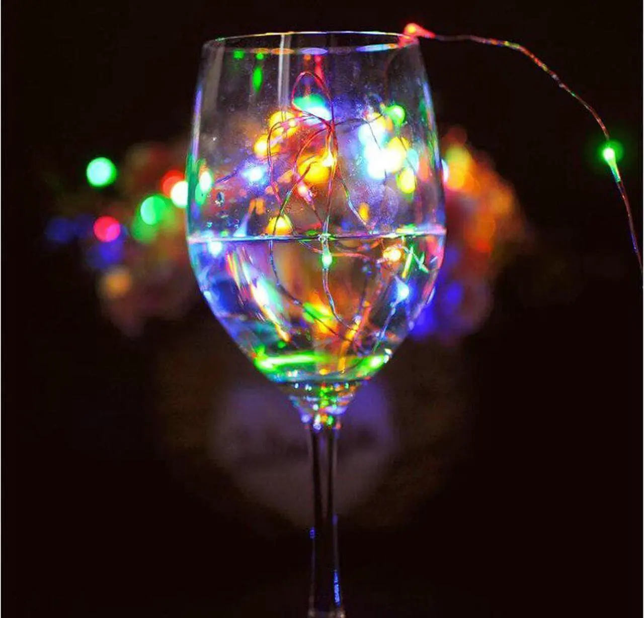 Alt view image 3 of 5 - Lights Silver LED Wine Bottle Lights Battery Powered Cork Shape Glass Bottle Stopper Lamp Christmas Garlands Decor