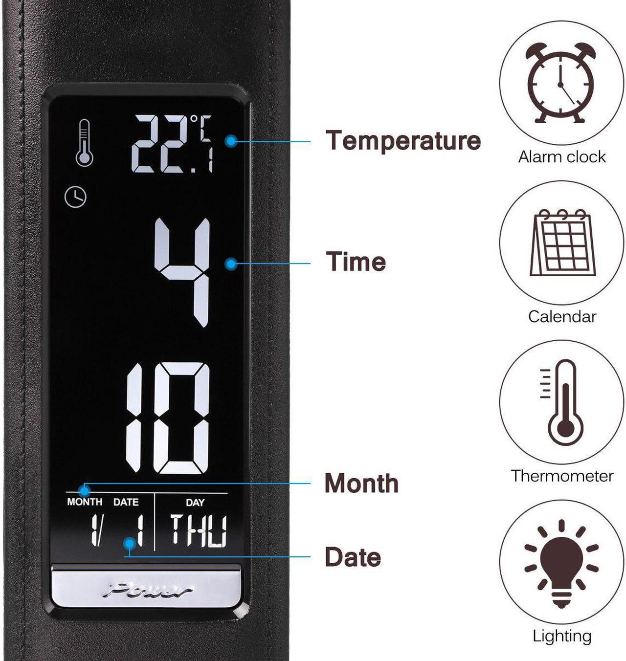 Alt view image 5 of 5 - Desk Lamp Dimable Level Touch Reading Eye-Protect Alarm Clock Calendar With Timer Table Lamp 3 Levels Brightness Night Light