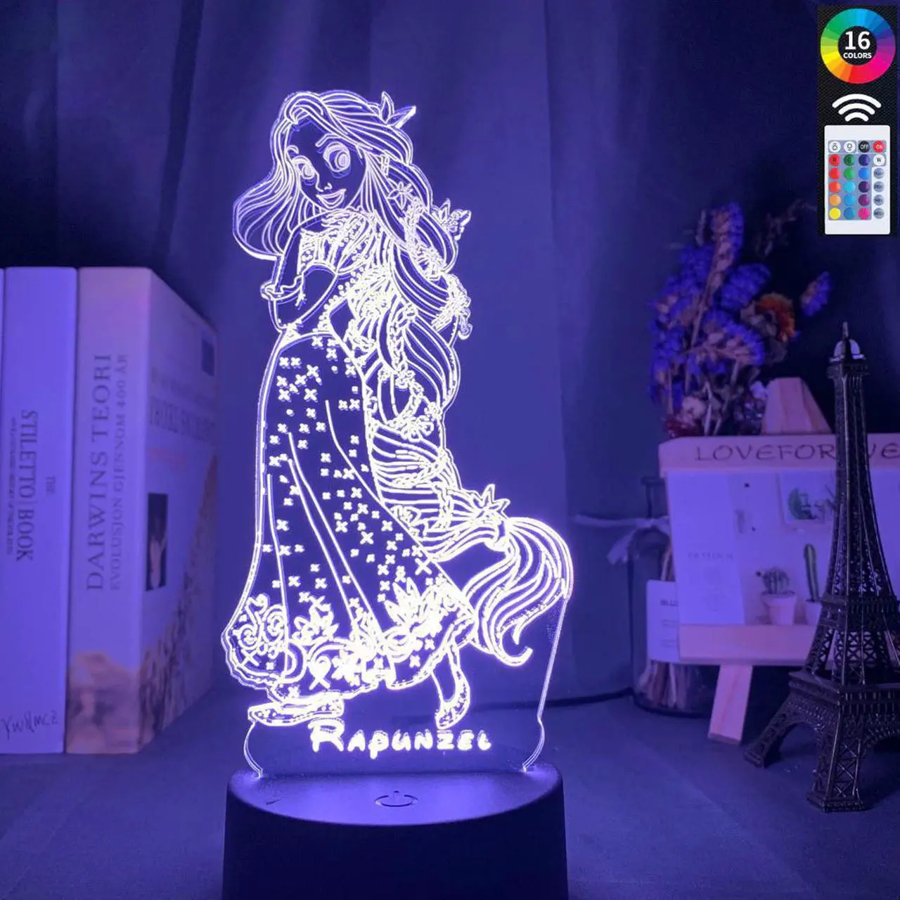Main image of 3d Optical Girls Night Light Rapunzel Figure Nightlight For Kids Bedroom Decoration Lighting Desk Lamp Gift Tangled Dropshipping