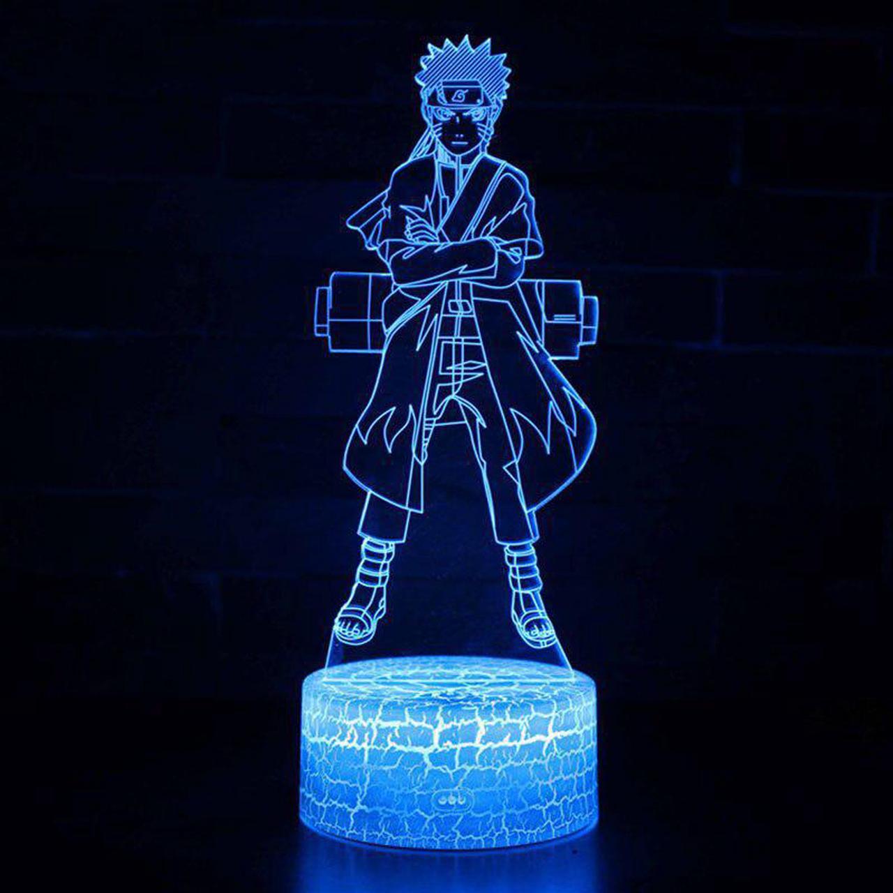 NARUTO Theme 3D Table Lamp With Remote Control Bedroom Decoration Light Naruto Sasuke Kakashi Model Night Lights