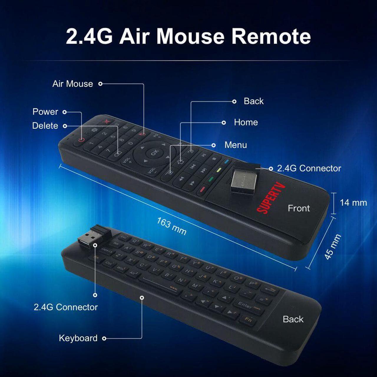 Alt view image 4 of 4 - Supertv Black X TV Box 4K TV BOX ISDB-T Android Combo Receiver 2G 16G with AM4A Keyboard Air Remote Control IP TV Box