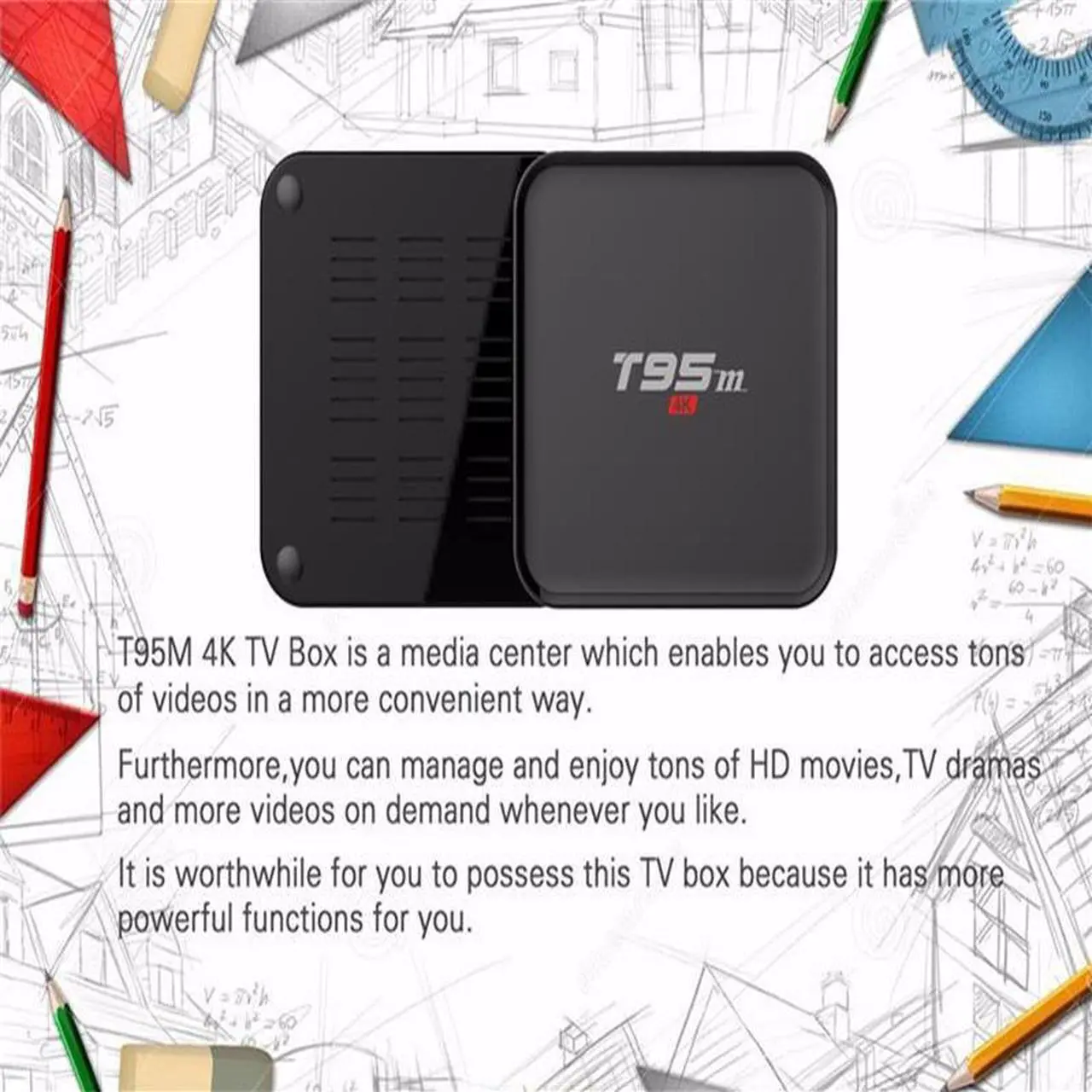 Alt view image 2 of 5 - 2020 Explosion T95M Android Google Internet Tv Box with S905X Quad Core 64Bit 2GB 8GB 2.4GHz WiFi Support 4K HD USB Media Player