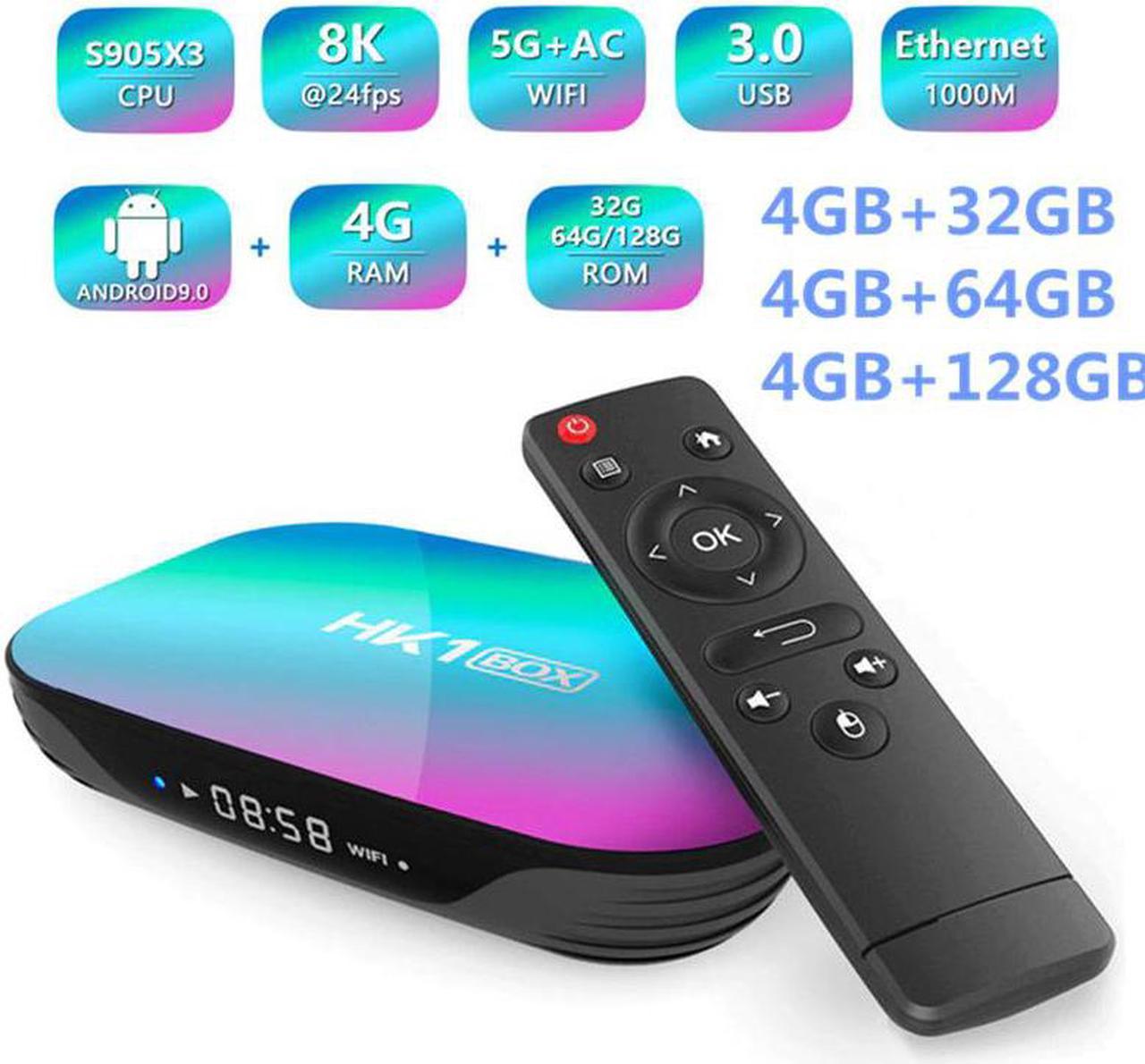 box caixa 8k max 4gb 128gb caixa de tv amlogic s905x3 android 9.0 smart tv caixa 4k 1000m duplo wifi google playstore youtub