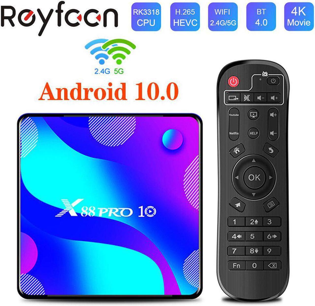 Box Android 10 X88 PRO 10 4G 64GB 32GB Rockchip RK3318 1080p 4K 5G Wifi Support Google Play Store Youtube Set Top Box Media p