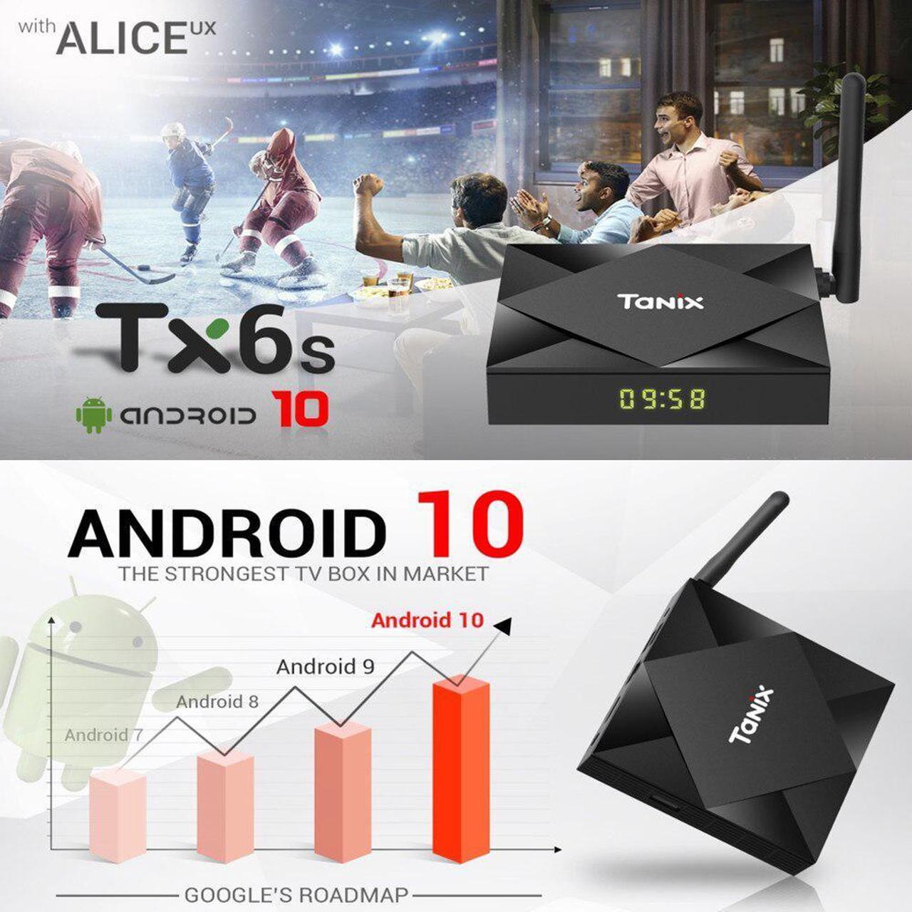 Alt view image 5 of 5 - TX6S Android 10 Smart TV BOX 4GB 64GB Allwinner H616 8K 2.4G&5G Dual WiFi 4K Media player BT4.0 Google Youtube Set top Box