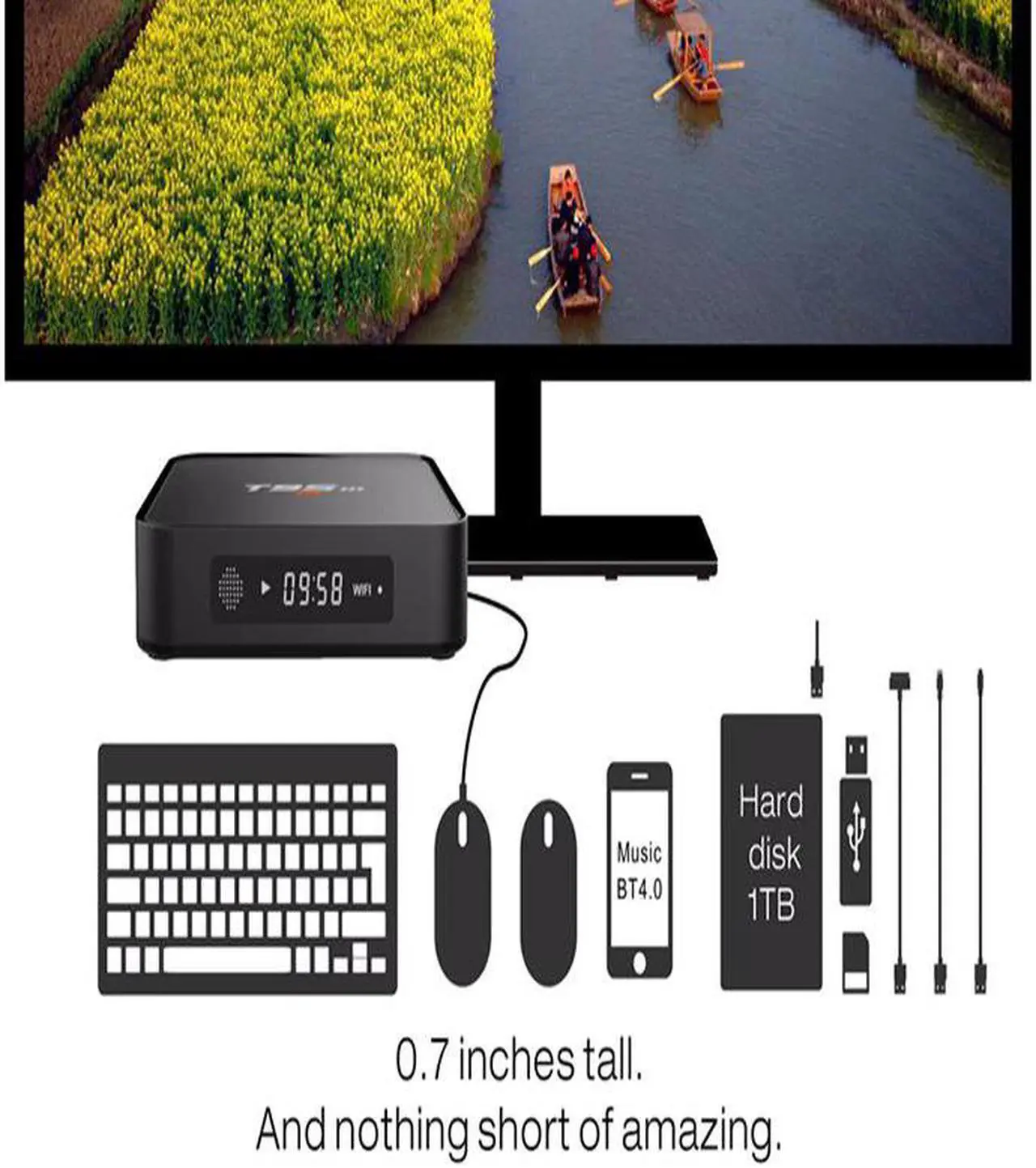 Alt view image 3 of 5 - 2020 Explosion T95M Android Google Internet Tv Box with S905X Quad Core 64Bit 2GB 8GB 2.4GHz WiFi Support 4K HD USB Media Player