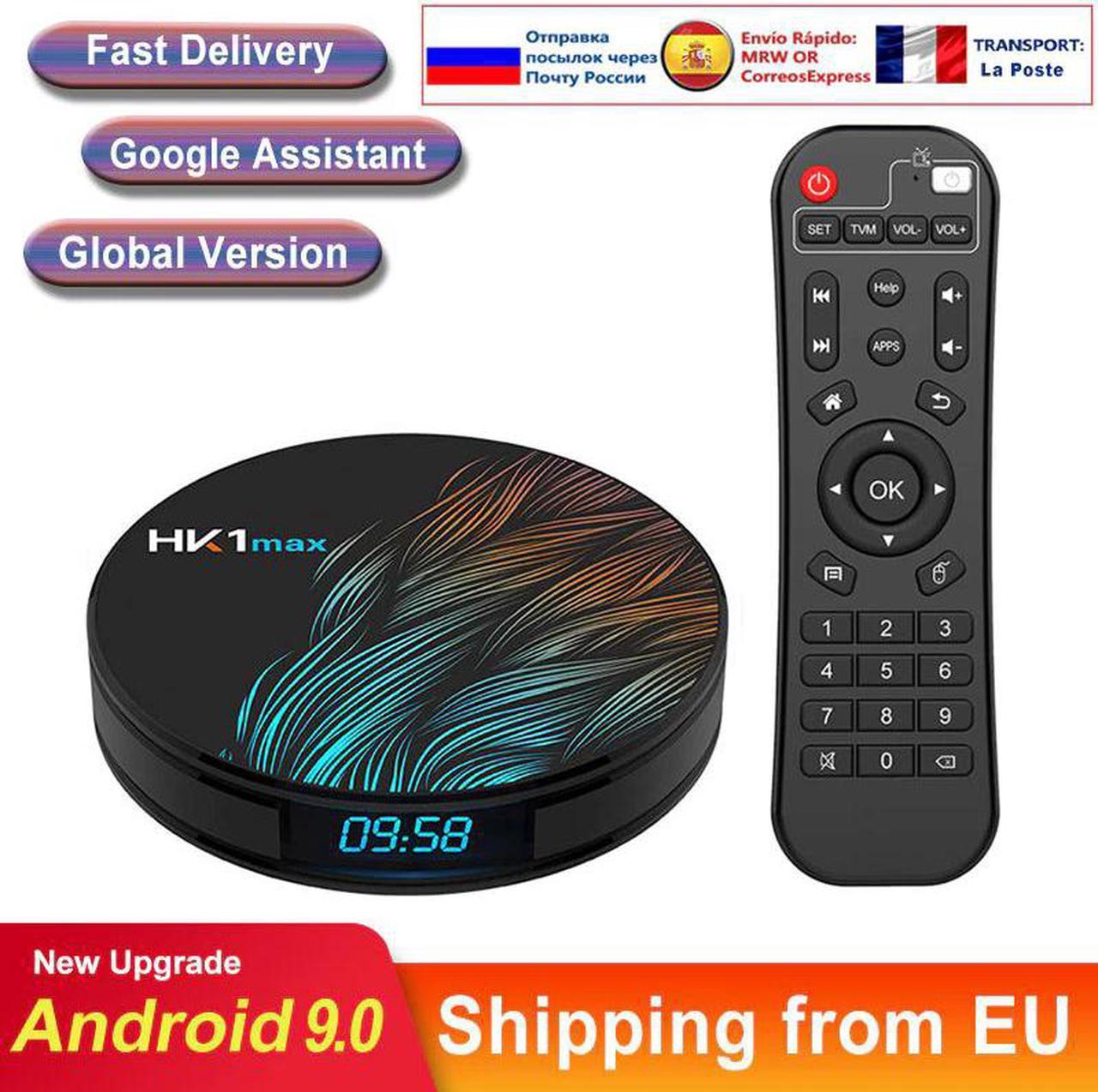 tv box Android 9.0 HK1 MAX Wifi BT4.0 RK3318 Quad Core 4K 1080P Full HD hk1max Android tv Set Top Box Netflix Media Player