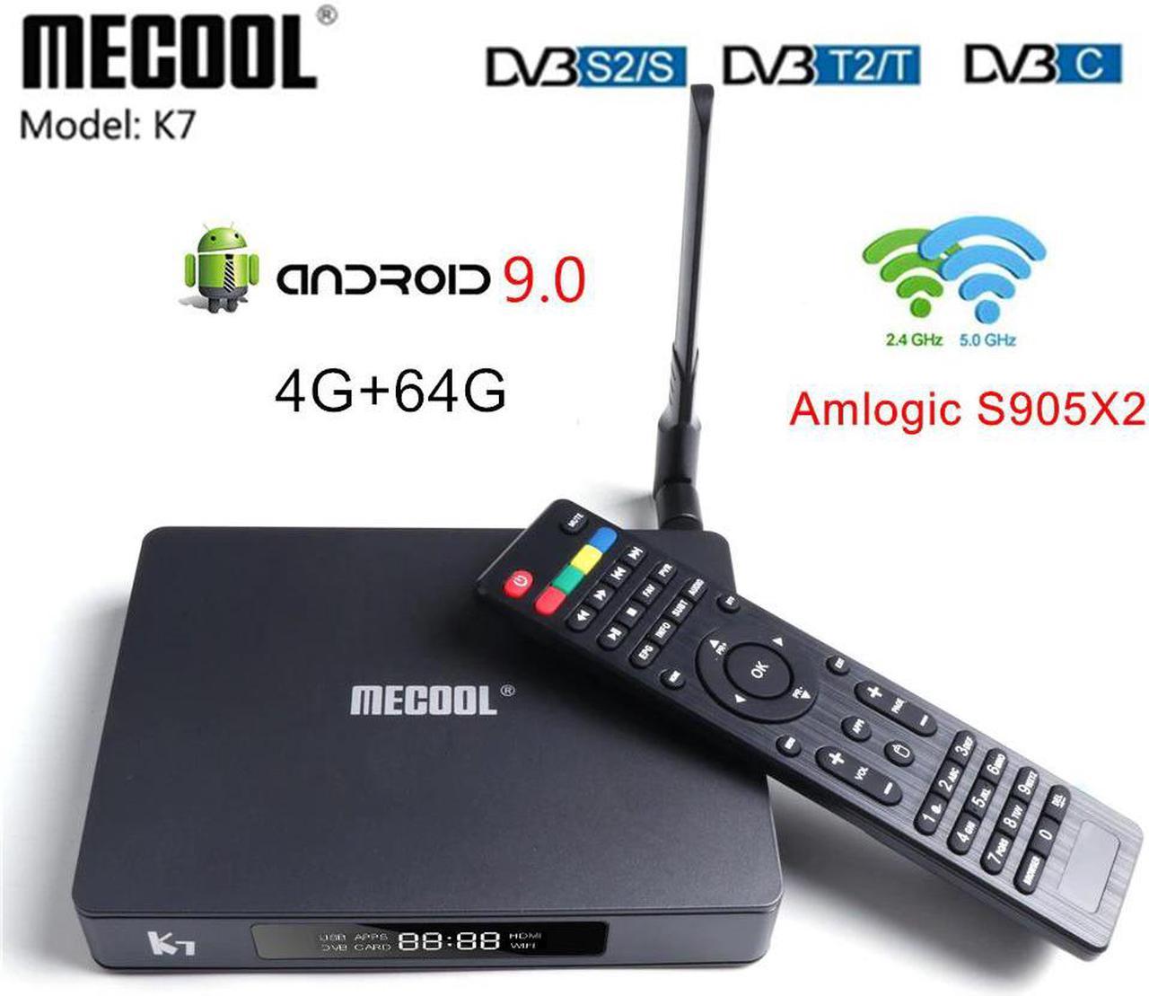 K7 DVB-S2 DVB-T2 DVB-C Android 9.0 TV Box 4G 64G Amlogic S905X2 2.4G/5G WiFi USB 3.0 Smart TV Box Media Player