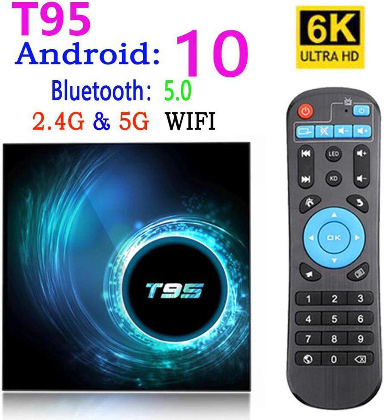 2020 New T95 Smart tv box android 10 4k 6k 4g 32gb 64gb 2.4g & 5g Wifi Bluetooth 5.0 Youtube HD 6K Android TV BoxMedia Player