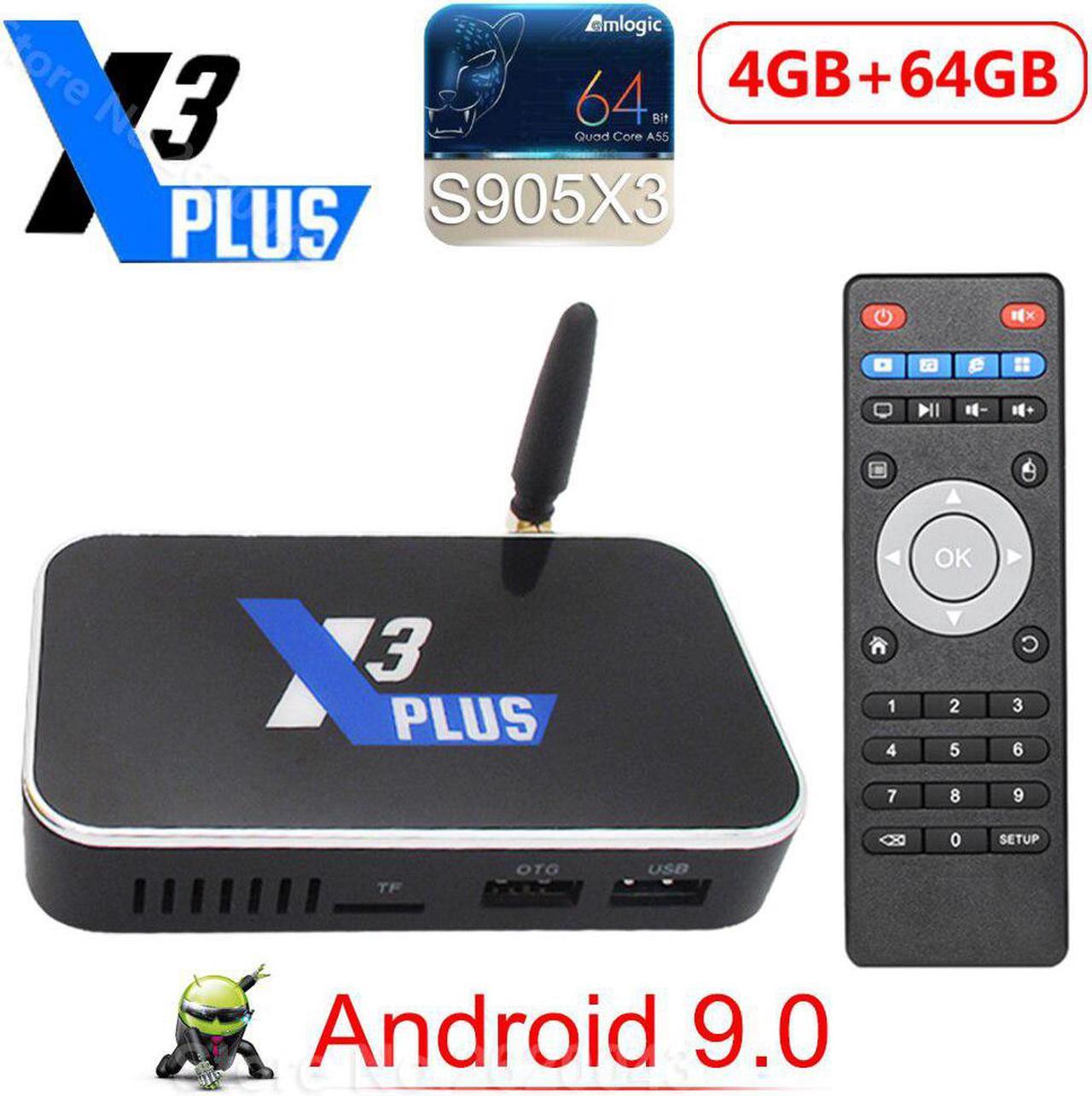 X3 PLUS X3 PRO 4GB DDR4 RAM 64GB Smart Android 9.0 TV Box Amlogic S905X2 2.4G/5G WiFi 1000M LAN Bluetooth HDMedia Player