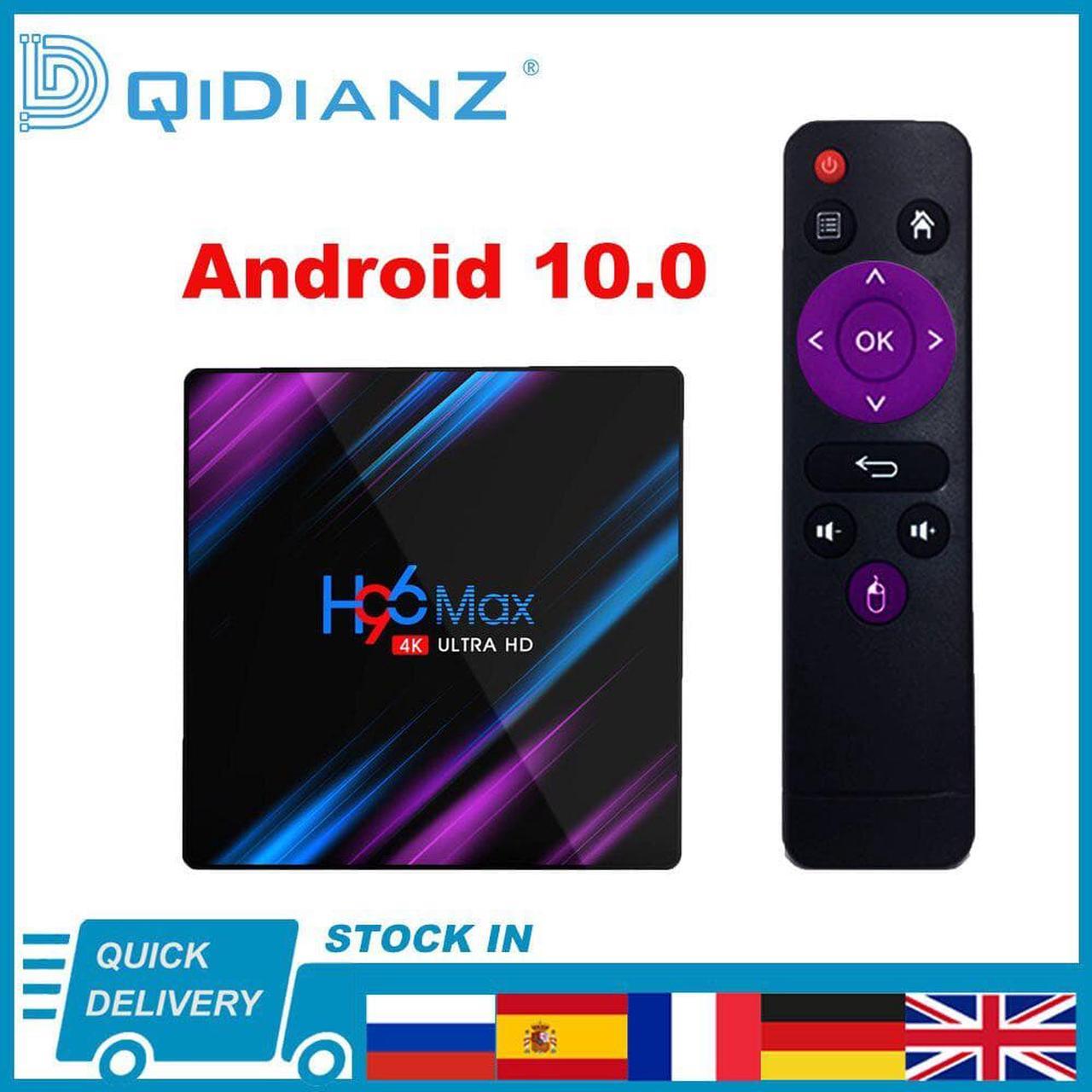 10,0 H96Max 4K Smart TV BOX 1080P Quad Core H96Max TV Caja RK3318 2,4G inalámbrico WIFI Reproductor Multimedia