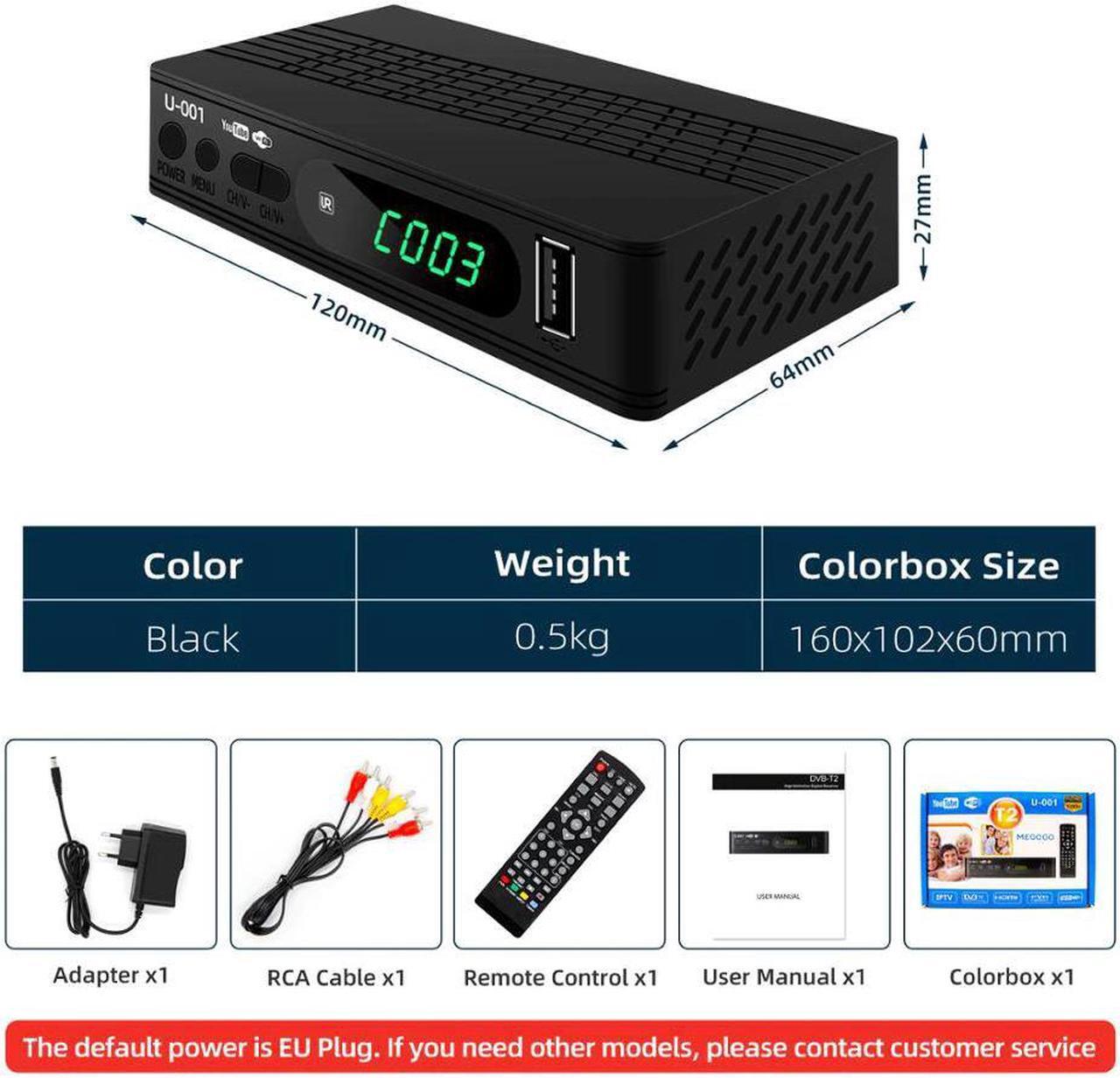 Alt view image 4 of 5 - HD 1080P DVB-T2 Mini Set Top Box STB T2 TV BOX For Russia Ukraine And Other Country