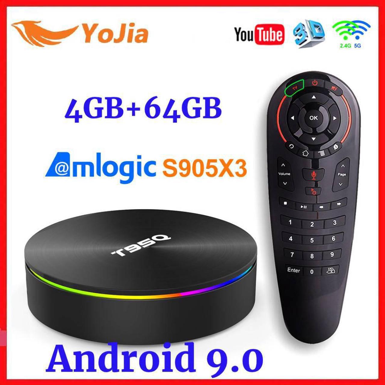 S905X3 Android 9.0 TV BOX 4GB RAM 64GB ROM Set Top BOX Quad Core 2.4&5G Dual Wifi BT4.0 USB3.0 Google T95Q Media Player