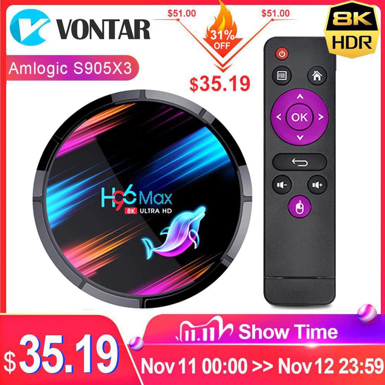 2020 H96 MAX X3 Android 9.0 TV Box 4GB 128GB 64GB 32GB Amlogic S905X3 Quad core Wifi 8K  H96MAX X3 TVBOX Android Set top box