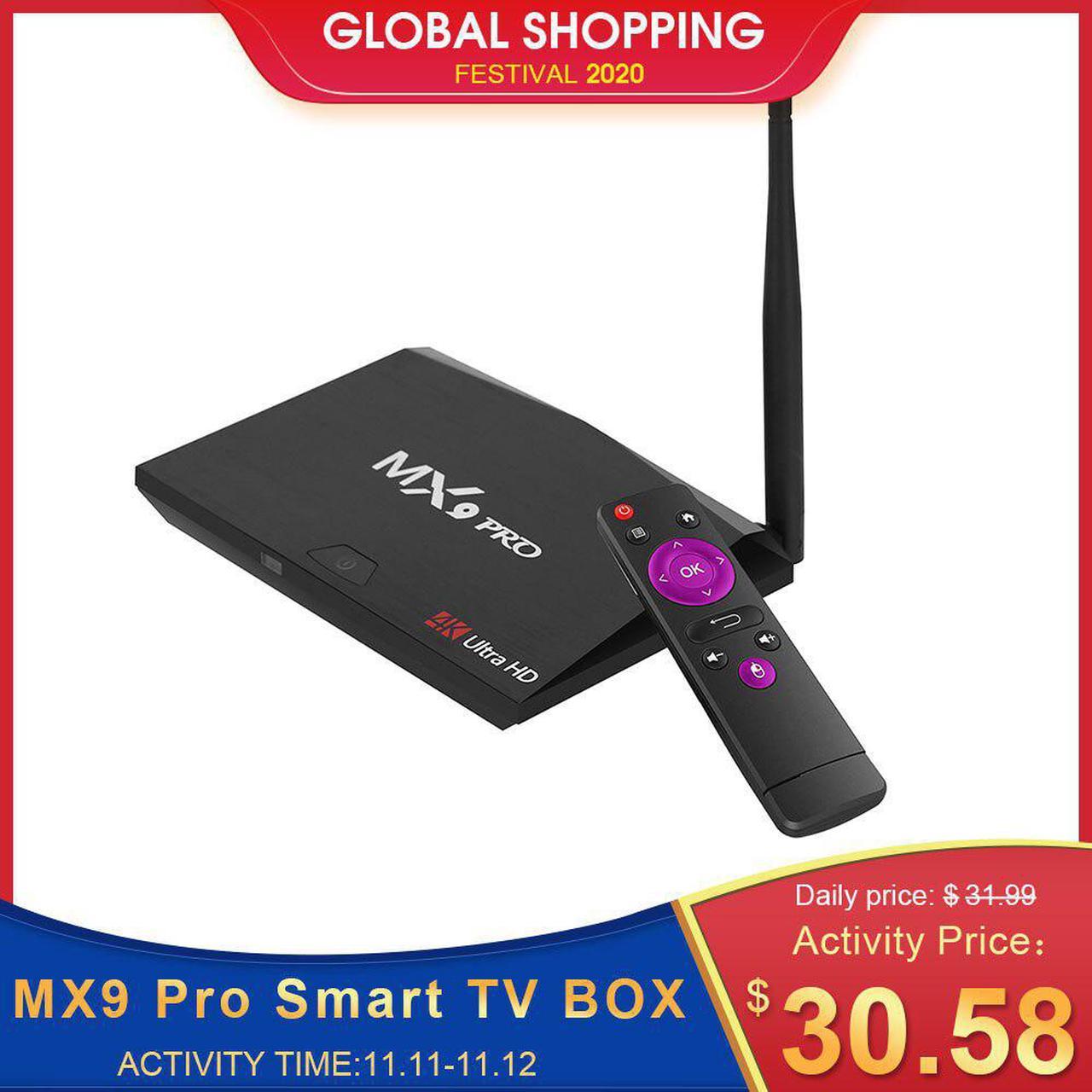 MX9 Pro Smart TV BOX RK3328 Quad Core Android 8.1 TV Box 2G16G 4G32G 4K Android TV Box 3D Mini PC WiFi Bluetooth 4.0