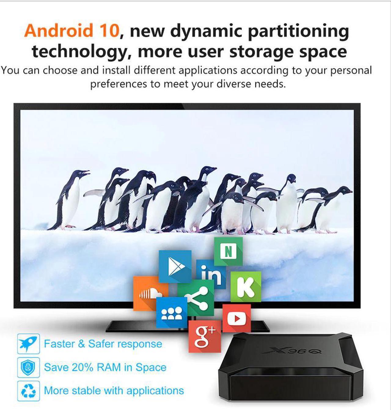 Alt view image 3 of 5 - 2020 Latest X96Q Smart TV Box 4k Android 10.0 Tv Box Allwinner H313 Quad Core Youtube Smart Set Top Box Media Player 1GB 8GB