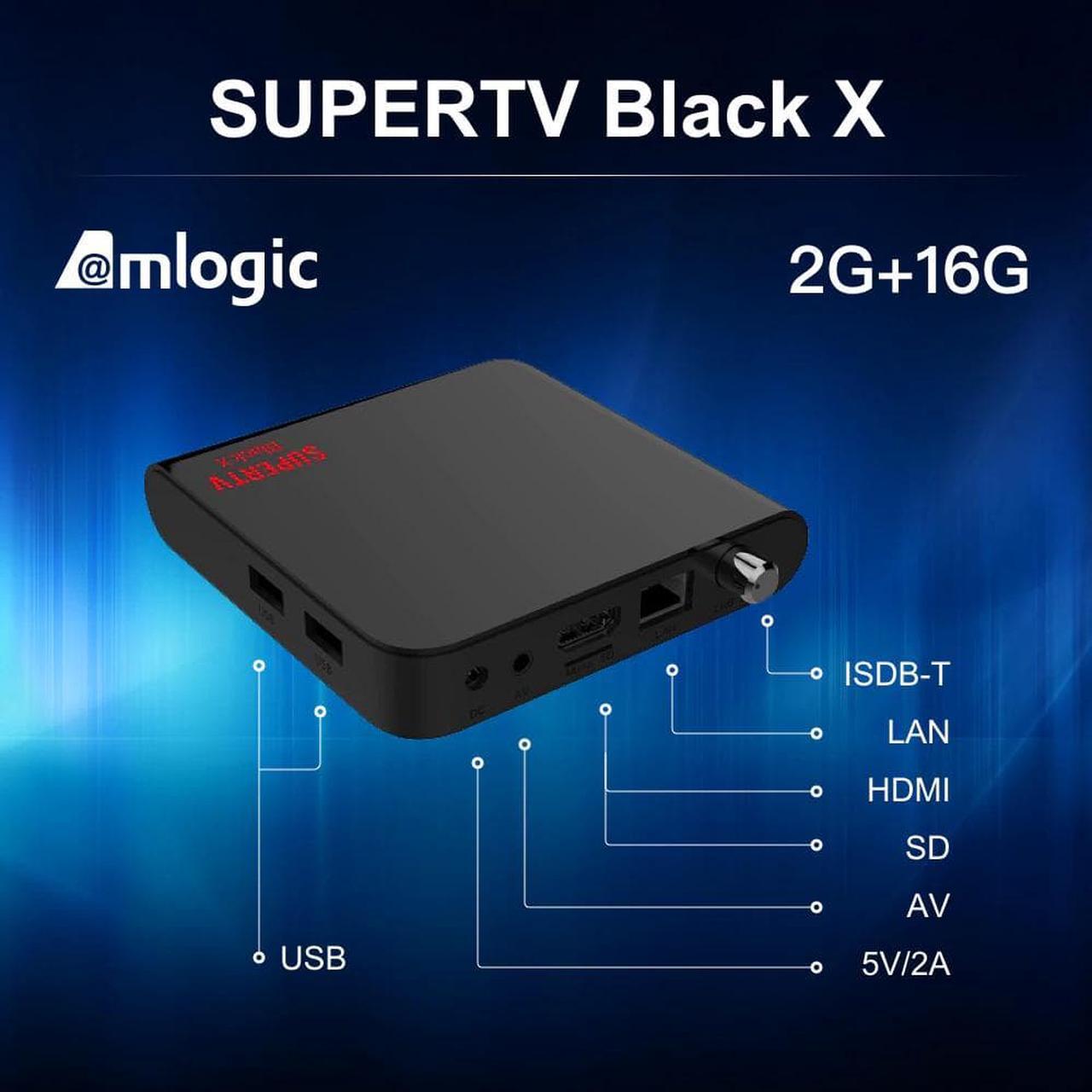 Alt view image 3 of 4 - Supertv Black X TV Box 4K TV BOX ISDB-T Android Combo Receiver 2G 16G with AM4A Keyboard Air Remote Control IP TV Box