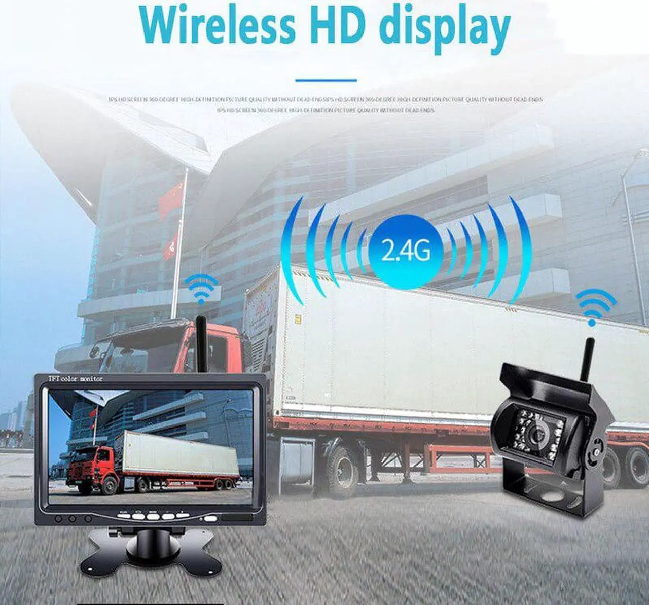 Alt view image 2 of 5 - 7" LCD Wireless Car Monitor HD Display Automotive Reverse Night Version Backup Camera Parking System for Car Rear View Monitors
