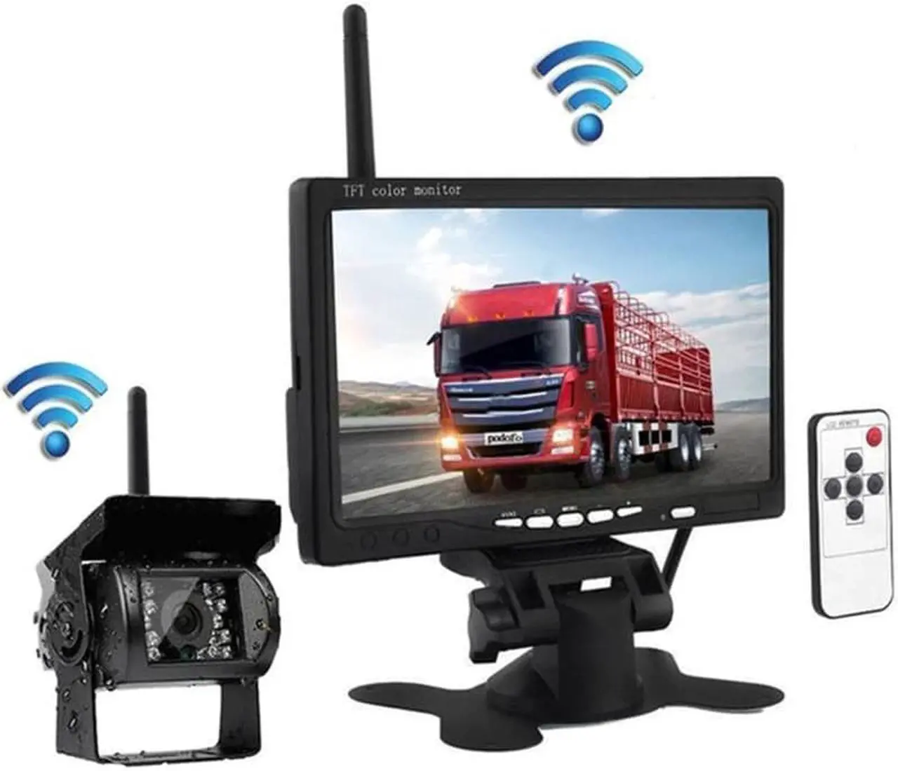 Alt view image 4 of 5 - 7" LCD Wireless Car Monitor HD Display Automotive Reverse Night Version Backup Camera Parking System for Car Rear View Monitors
