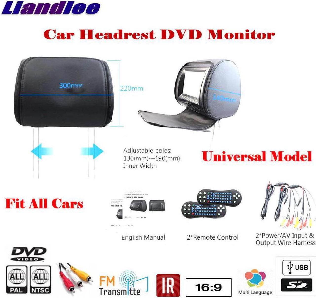 Alt view image 4 of 5 - 7 inch Car Headrest Head Rest Restraints Pillow TFT LED Monitor Screen / Headrest DVD Game Player Back Seat Multimedia System
