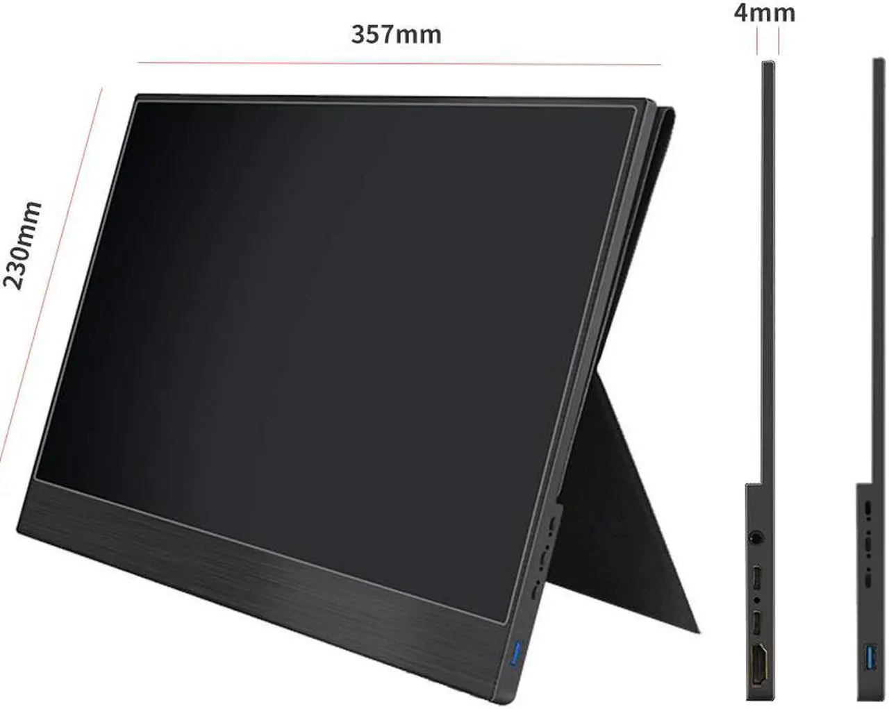 Alt view image 2 of 5 - 4K Touch 15.6 Portable Monitor,13.3 Inch 3840 x2160 Ultra Slim IPS LCD Display With  Type C for Computer Laptop PS4