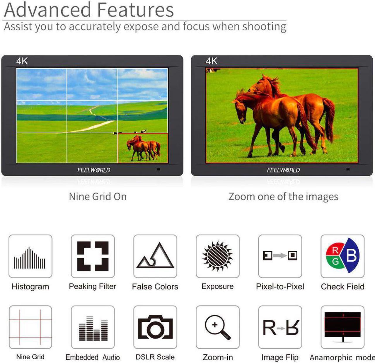 Alt view image 5 of 5 - FW703 3G SDI 4K Camera Field Monitor 7 Inch IPS Full HD 1920x1200 Portable DSLR Monitor for Sony Nikon Canon