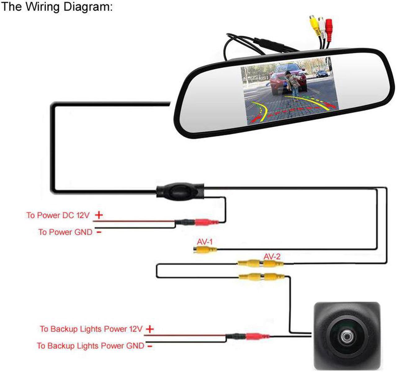 Alt view image 5 of 5 - 5 Inch Vehicle Interior Rearview Mirror Monitor With Backup Camera, Trajectory Parking Line and Starlight Night Vision