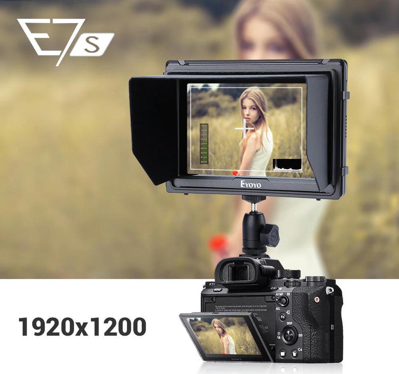 Main image of E7S 4k Camera Monitor DSLR Full HD 1920x1200p 7" inch Field Monitor Small Slim IPS Camera Video Monitor 4K