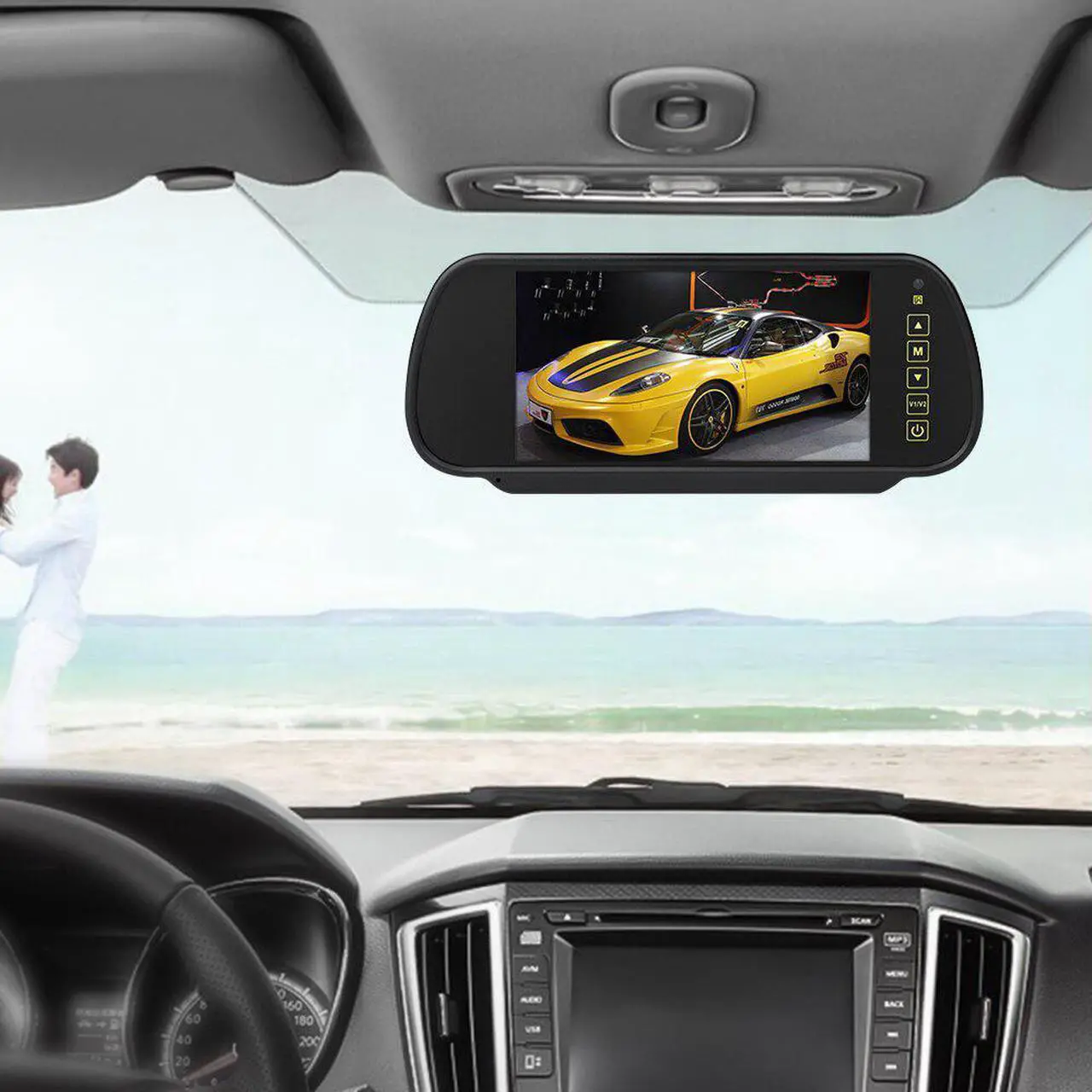 Alt view image 2 of 5 - 7 Inch TFT LCD Touch Screen Bluetooth Car MP5 Player FM Transmitter Reversing Backup Camera Car Rear View Parking Mirror Monitor