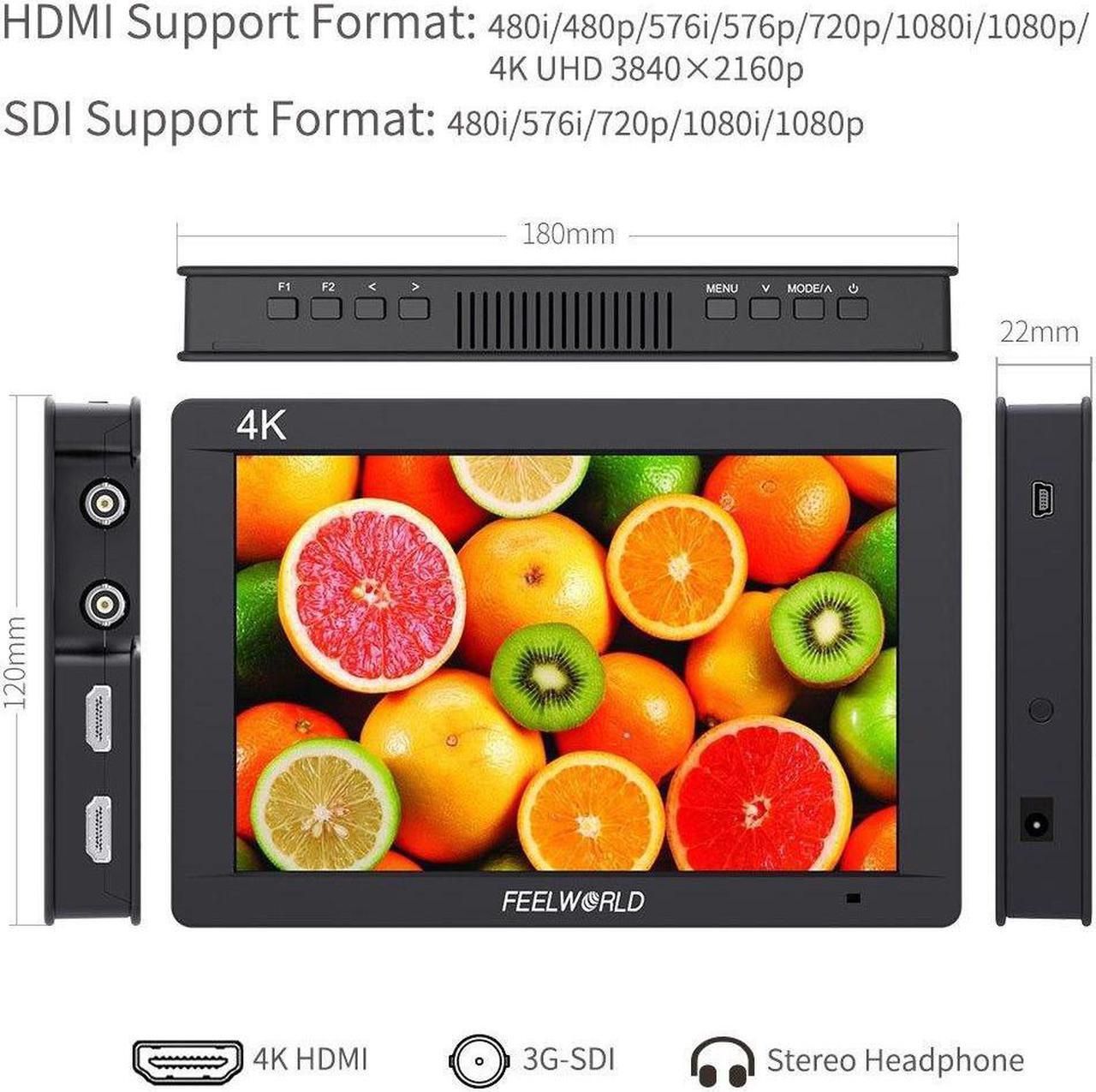 Alt view image 3 of 5 - FW703 3G SDI 4K Camera Field Monitor 7 Inch IPS Full HD 1920x1200 Portable DSLR Monitor for Sony Nikon Canon