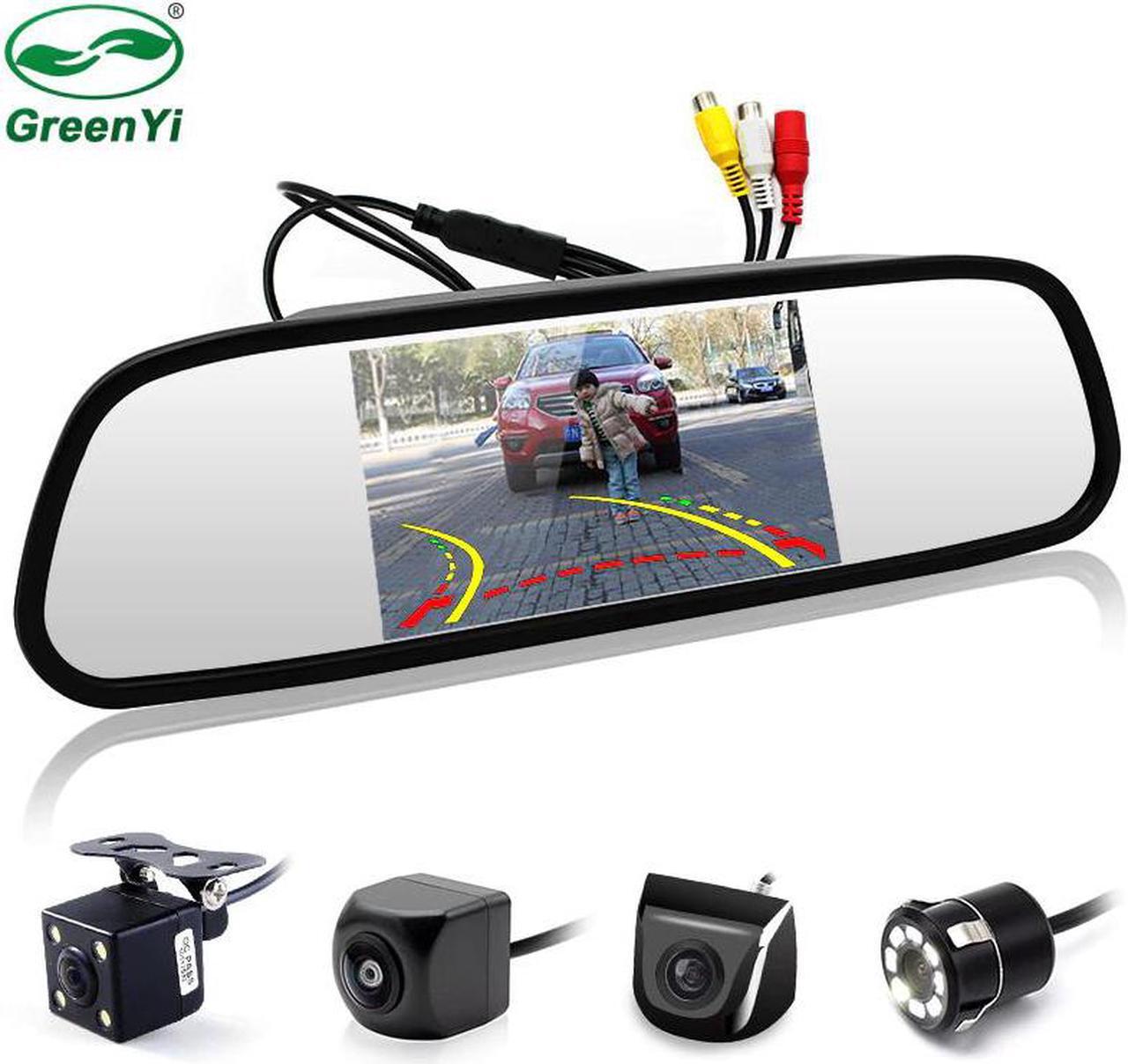 Main image of 5 Inch Vehicle Interior Rearview Mirror Monitor With Backup Camera, Trajectory Parking Line and Starlight Night Vision