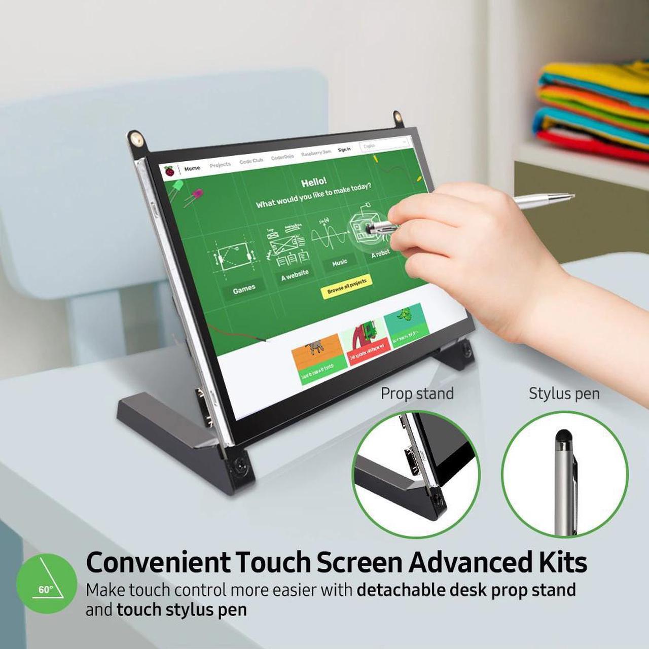 Alt view image 4 of 5 - 7" Portable Monitor  Raspberry Pi IPS Screen External for Laptop Computer Second Display PS4 Xbox Desktop Spider Man