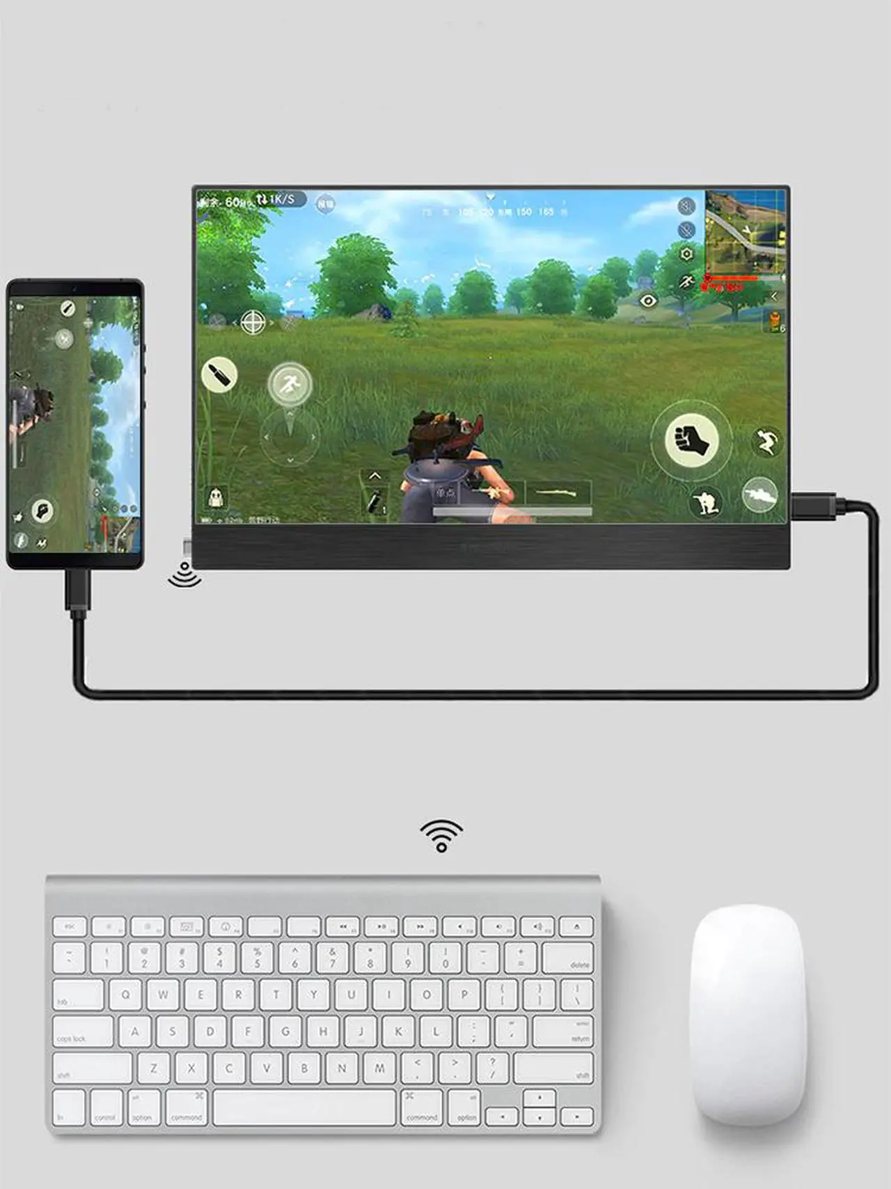 Alt view image 4 of 5 - 4K Touch 15.6 Portable Monitor,13.3 Inch 3840 x2160 Ultra Slim IPS LCD Display With  Type C for Computer Laptop PS4