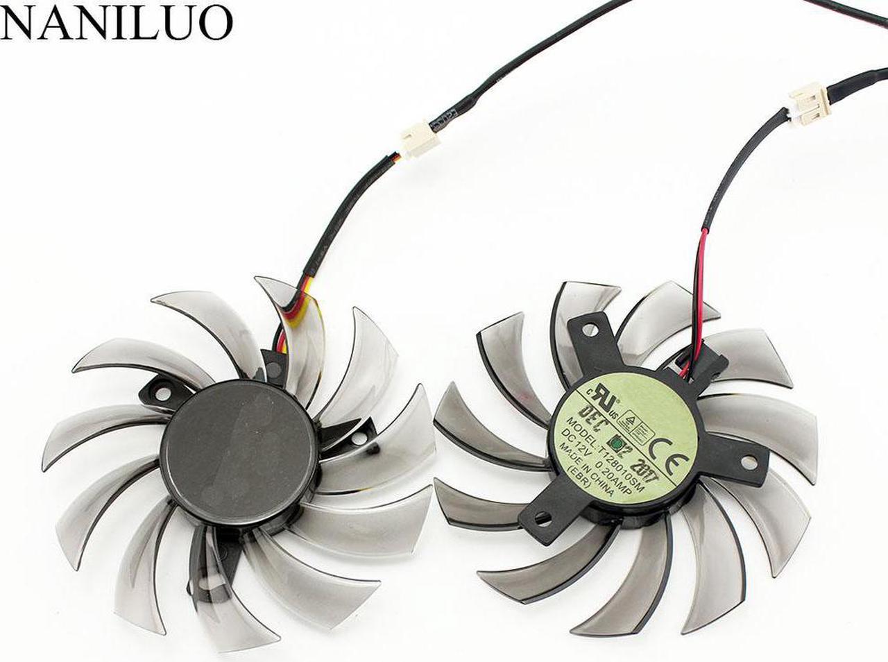 NANILUO T128010SM For GIGABYTE GTX 460 465 560 Ti 580 650 750Ti graphics card fan 75MM 12V 0.20A GT440 GT610 GT730 HD 6850 fan