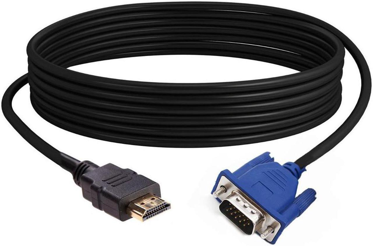 1.8M HDMI Cable HDMI To VGA male to male 15Pin 1080P HD With Audio Adapter Cable for Desktop PC and LCD Monitor 2019 New  @25