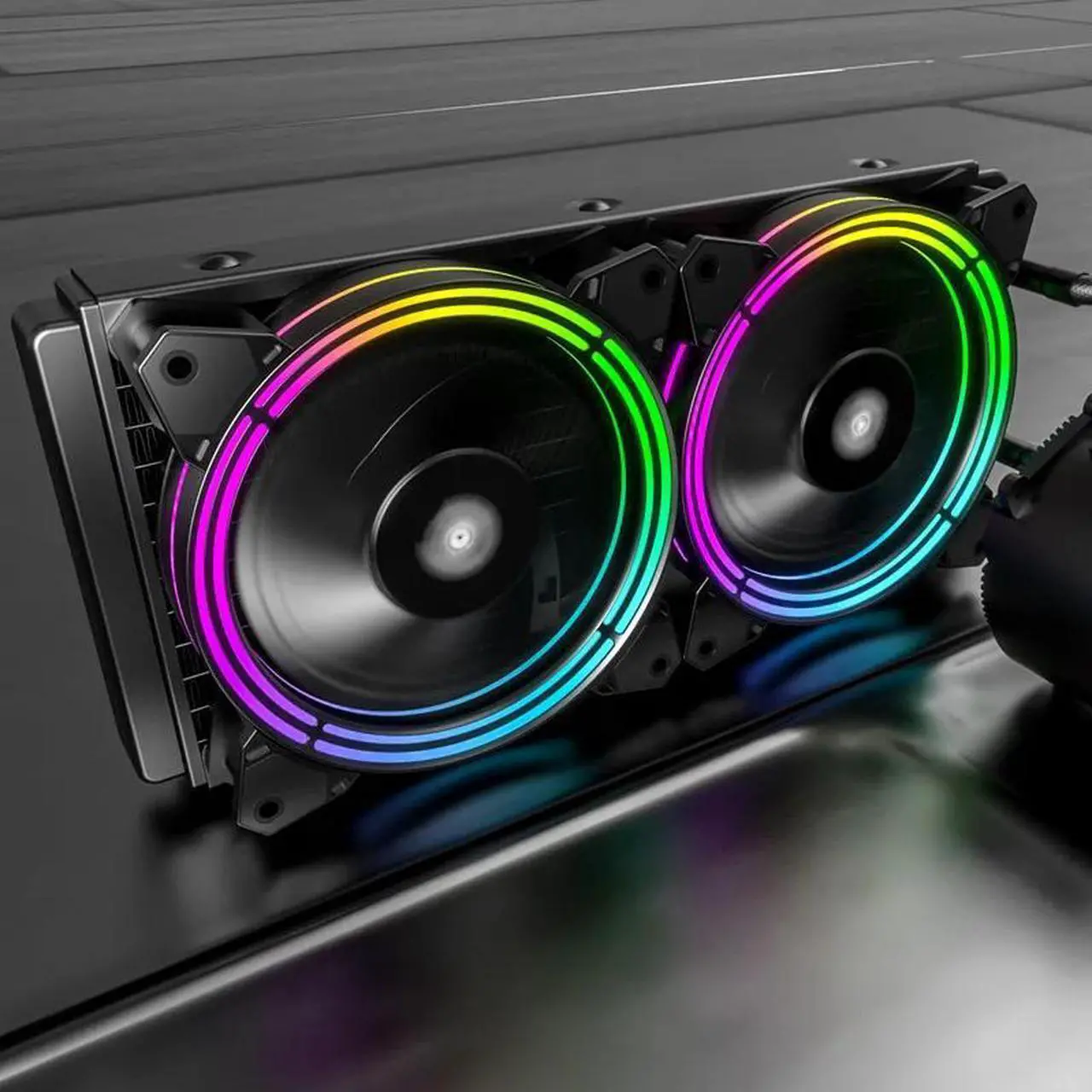 Alt view image 4 of 5 - ARGB Water Cooling PC Computer CPU Water Cooler RGB FAN Heatsink Integrated Radiator LGA  1151/2011/AM3+/AM4