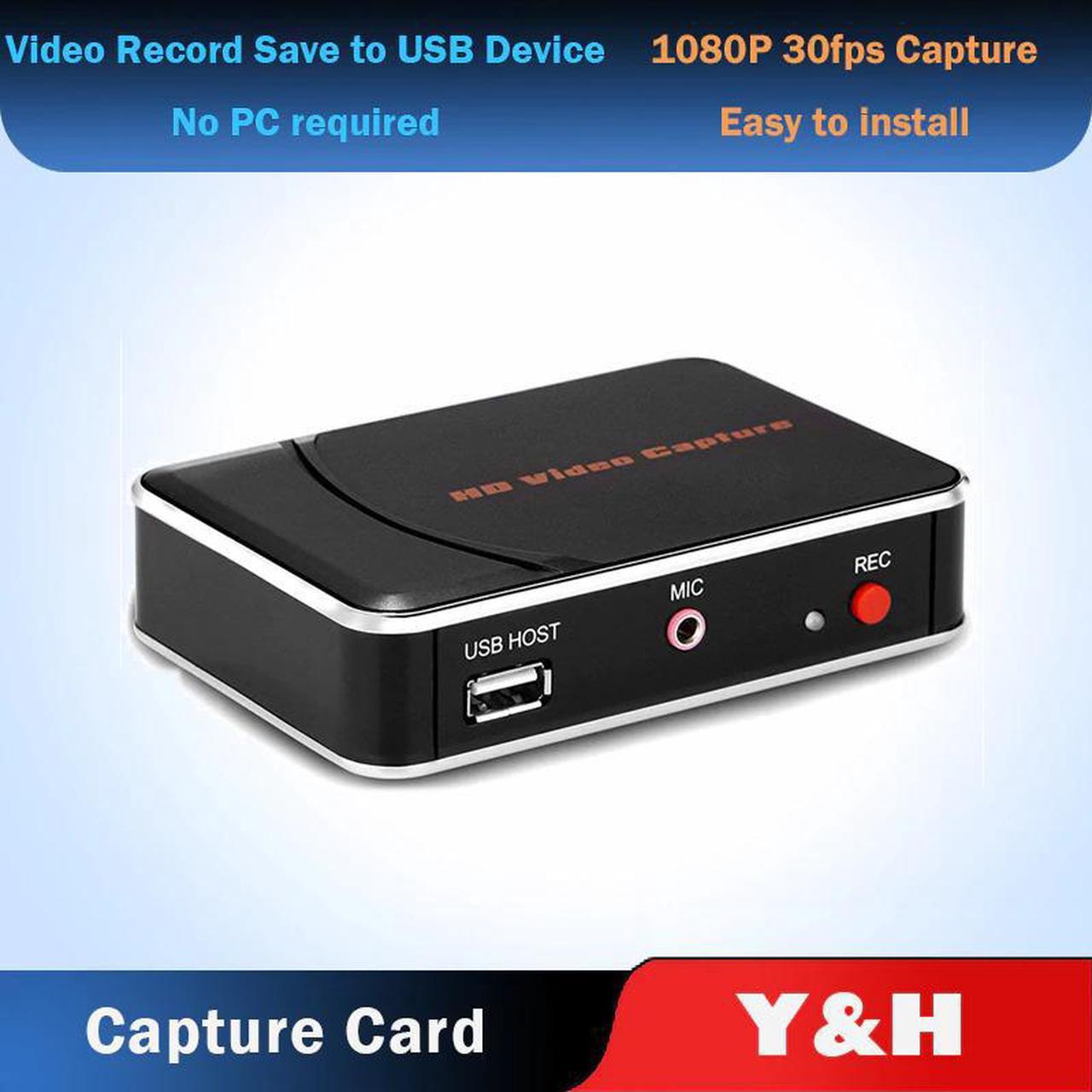 HD Video Capture Card 1080P HDMI Game Recorder Box,Video Record Save to USB Device for Xbox 360 One PS4 Wii U Nintendo Switch