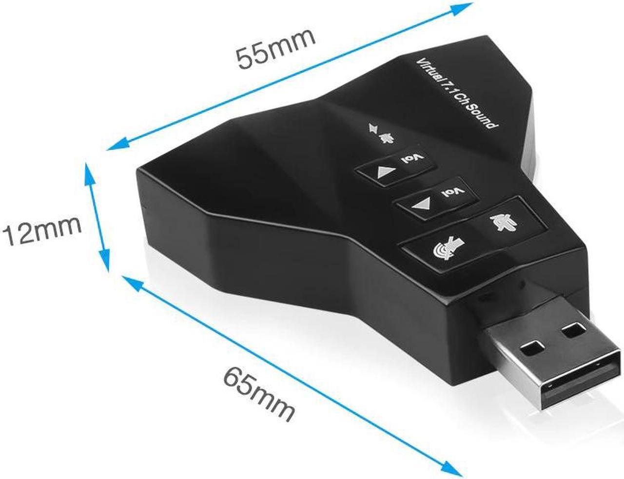 Alt view image 3 of 5 - High Quality 2 in 1 3D External Dual USB Audio Sound Card Digital Dual Virtual 7.1 USB 2.0 Audio Adapter Double Sound Card