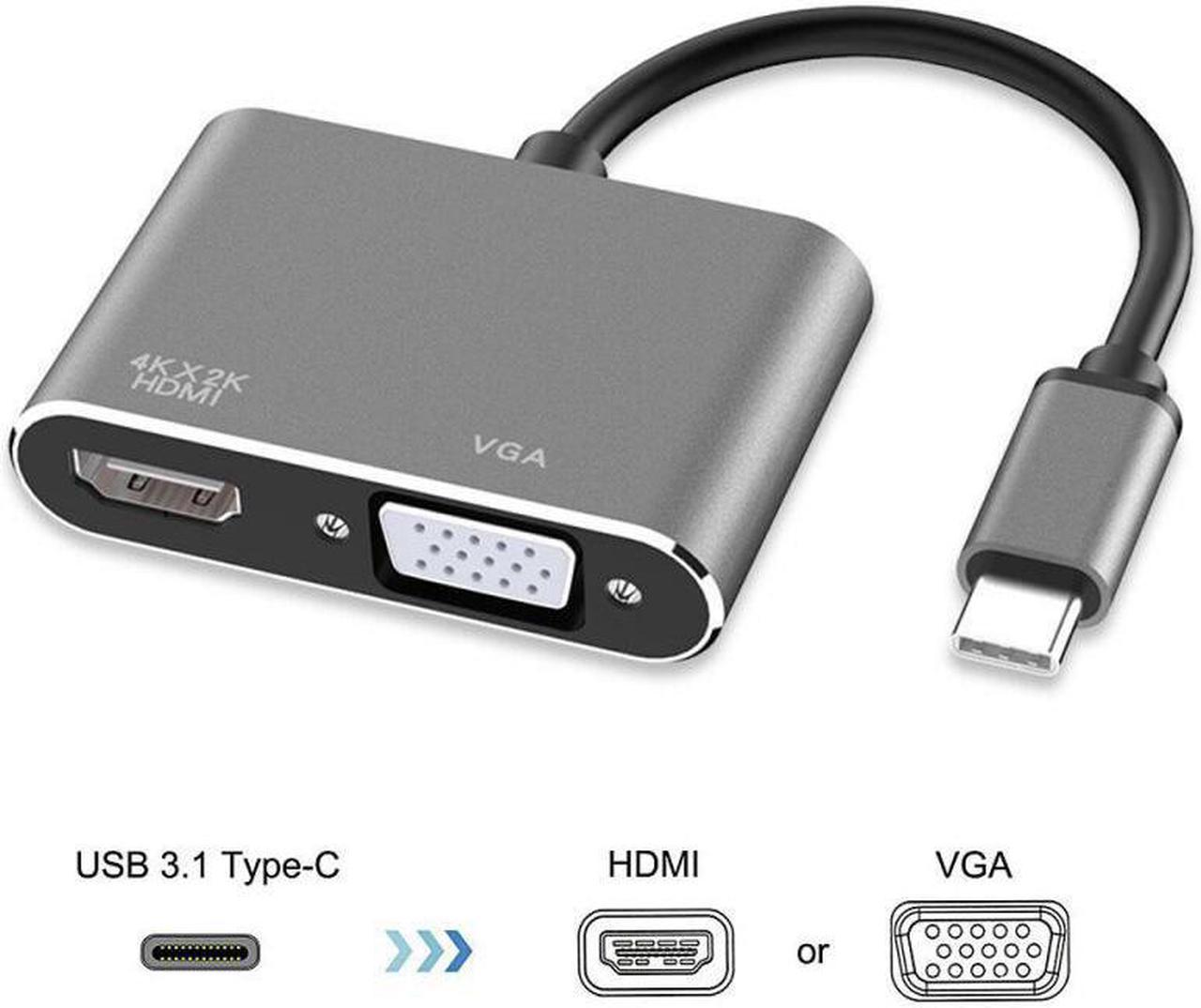 3.1 Type C To HDMI Adapter -C 4K HDMI VGA HUB Video Converter Adaptor  3.0 Hub Adapter Cable For Laptop