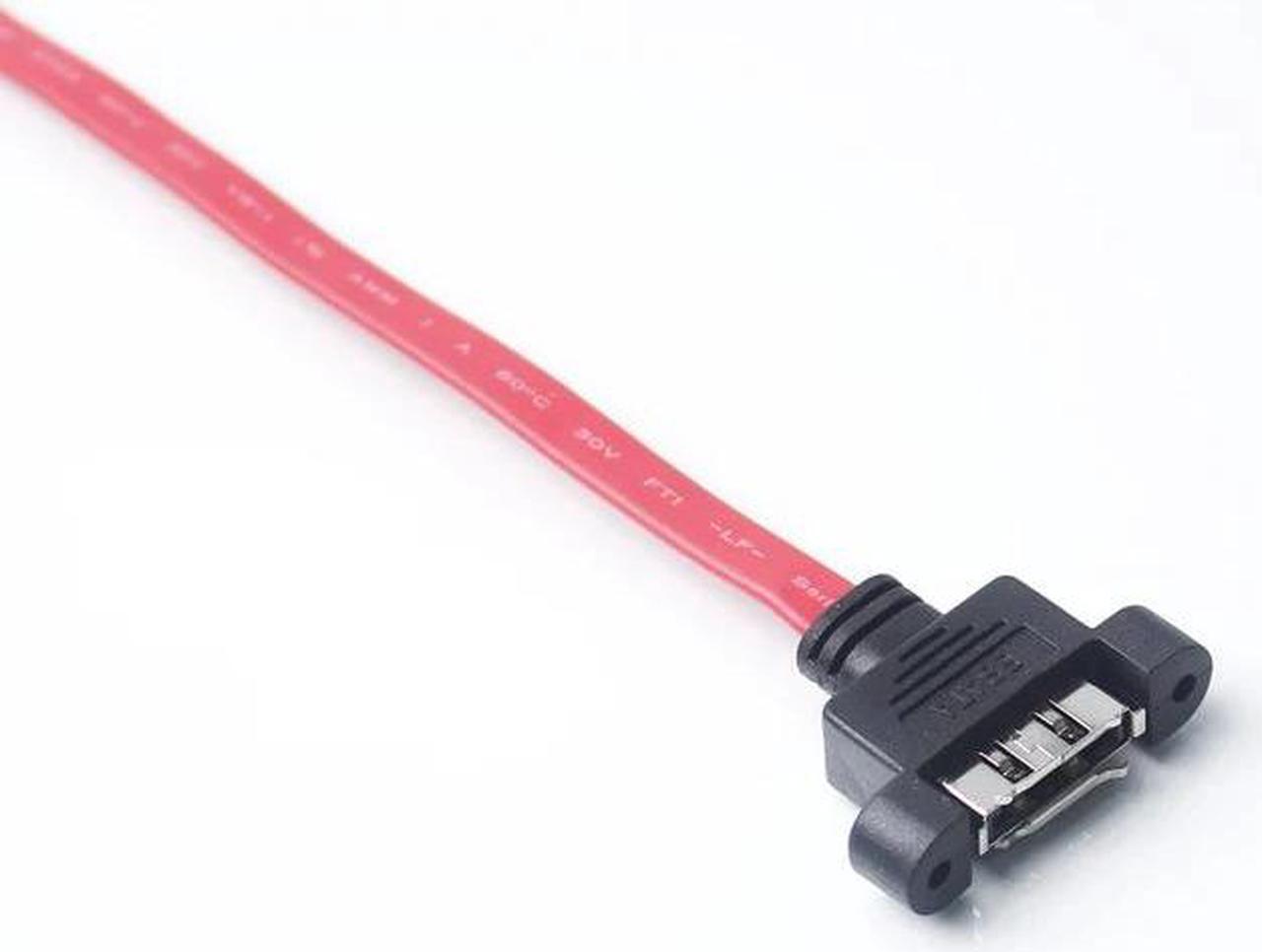 Alt view image 4 of 5 - SATA to eSATA Cable 6Gbps Shielded Extender Extension HDD Cable with Bracket  Red 20CM