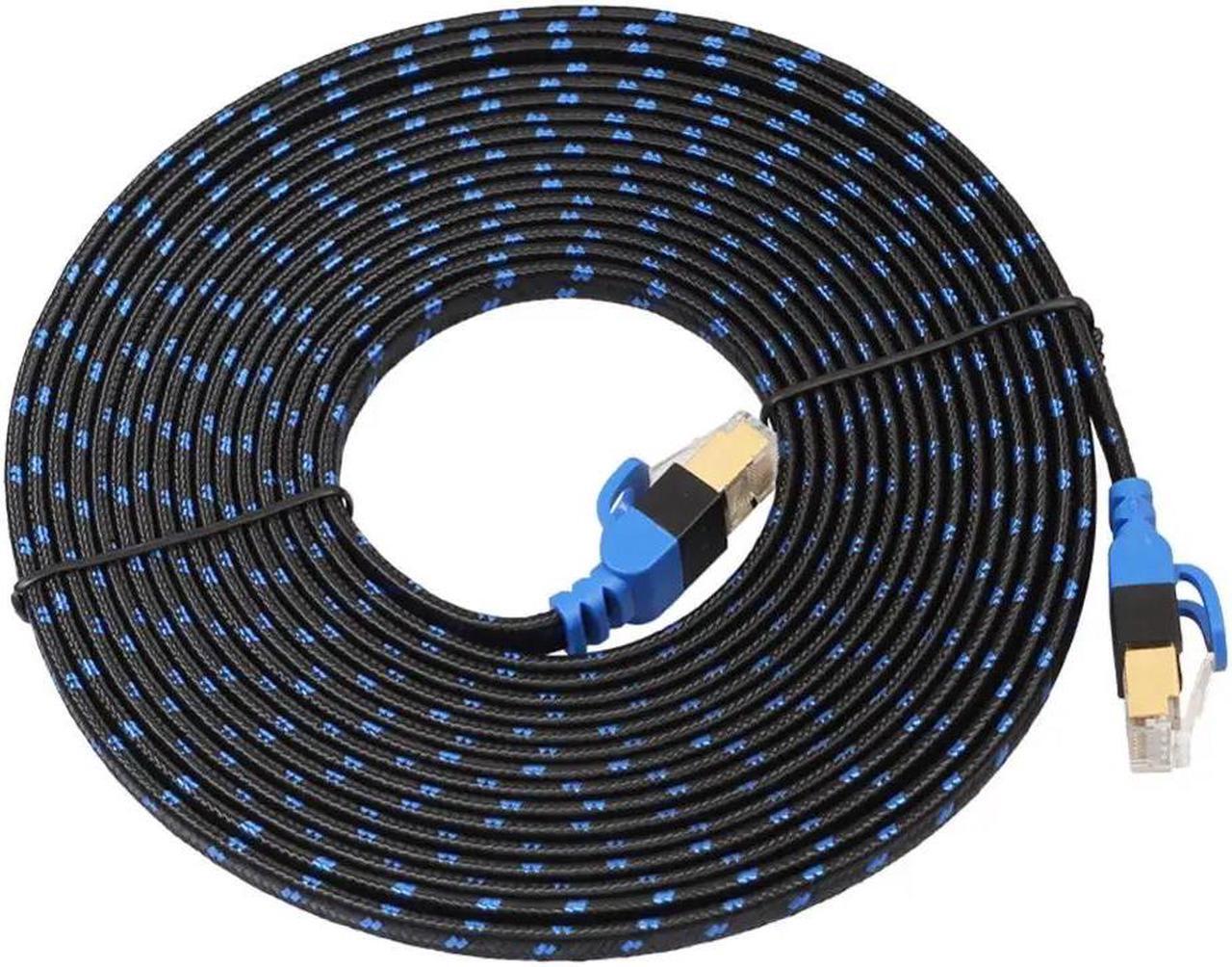 Alt view image 2 of 5 - 0.5m/1m/5m Braided Ethernet Cable RJ45 Cat7 Lan Wire Network Flat Cable Wire with Fibre Networking Cables for Router Switch