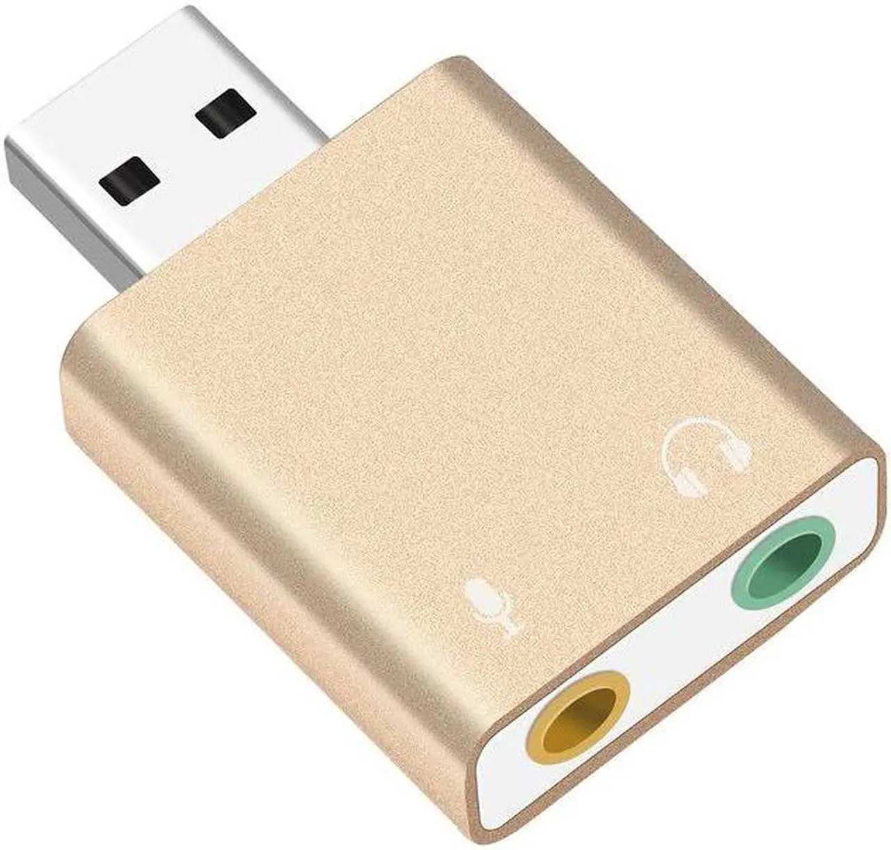 Alt view image 5 of 5 - Card USB External to Earphone Headphone Microphone Jack USB Adapter Audio Card for Laptop Computer  Card