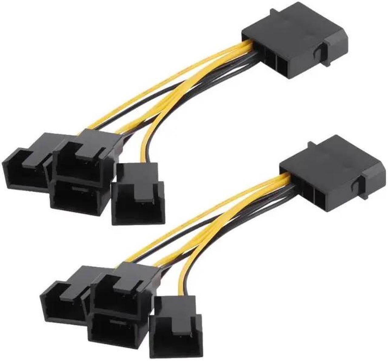 Alt view image 4 of 5 - Computer CPU PC Case Fan Cables 3 Pin Fan Cable 1 to 4 Ways Power Splitter Adapter Extension Cable Connector