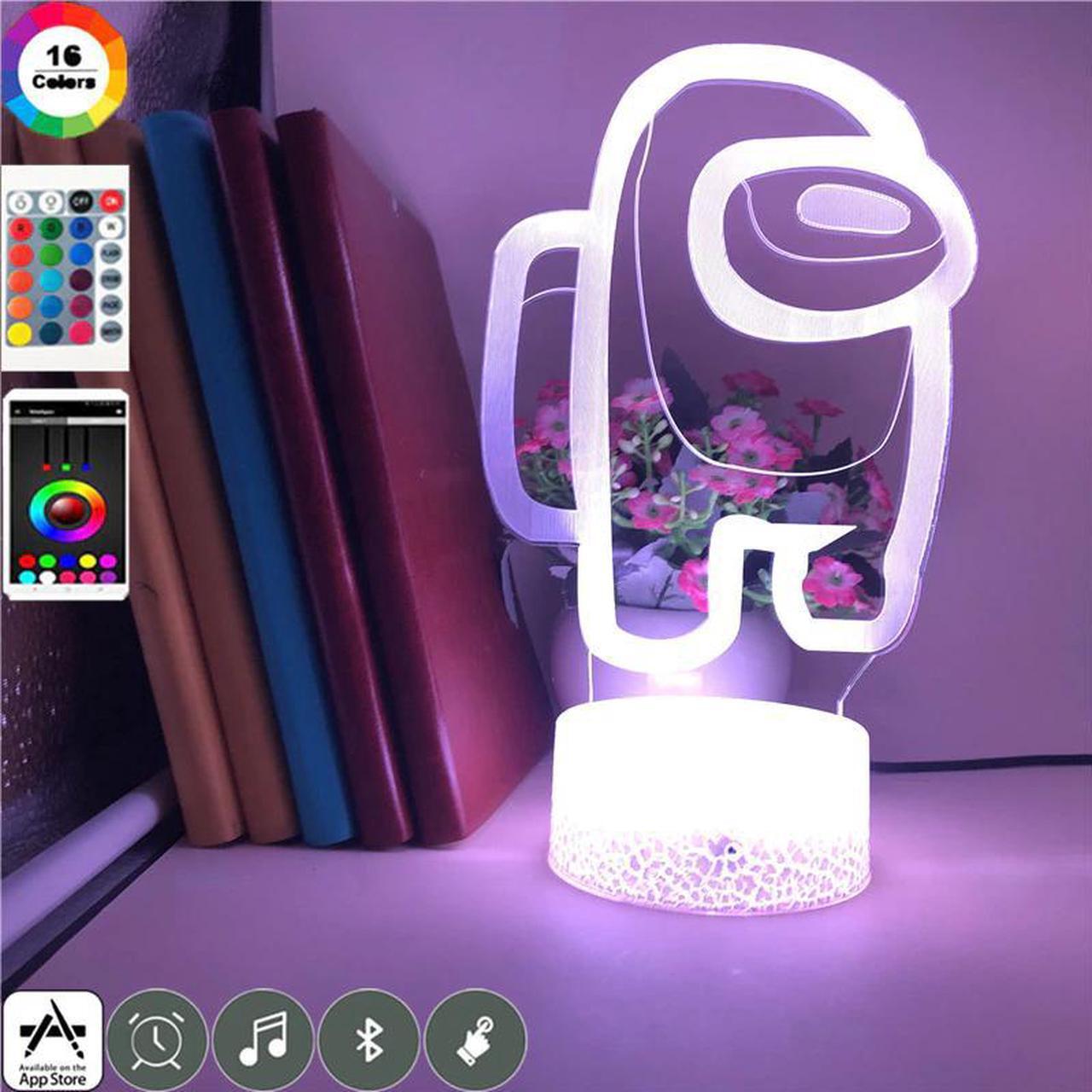 Alt view image 3 of 5 - Friends Game Among us Night Light lamp 16 Colors 3D Home Decor Atmosphere Bedside Night Lamps Kids Gift Led Remote control